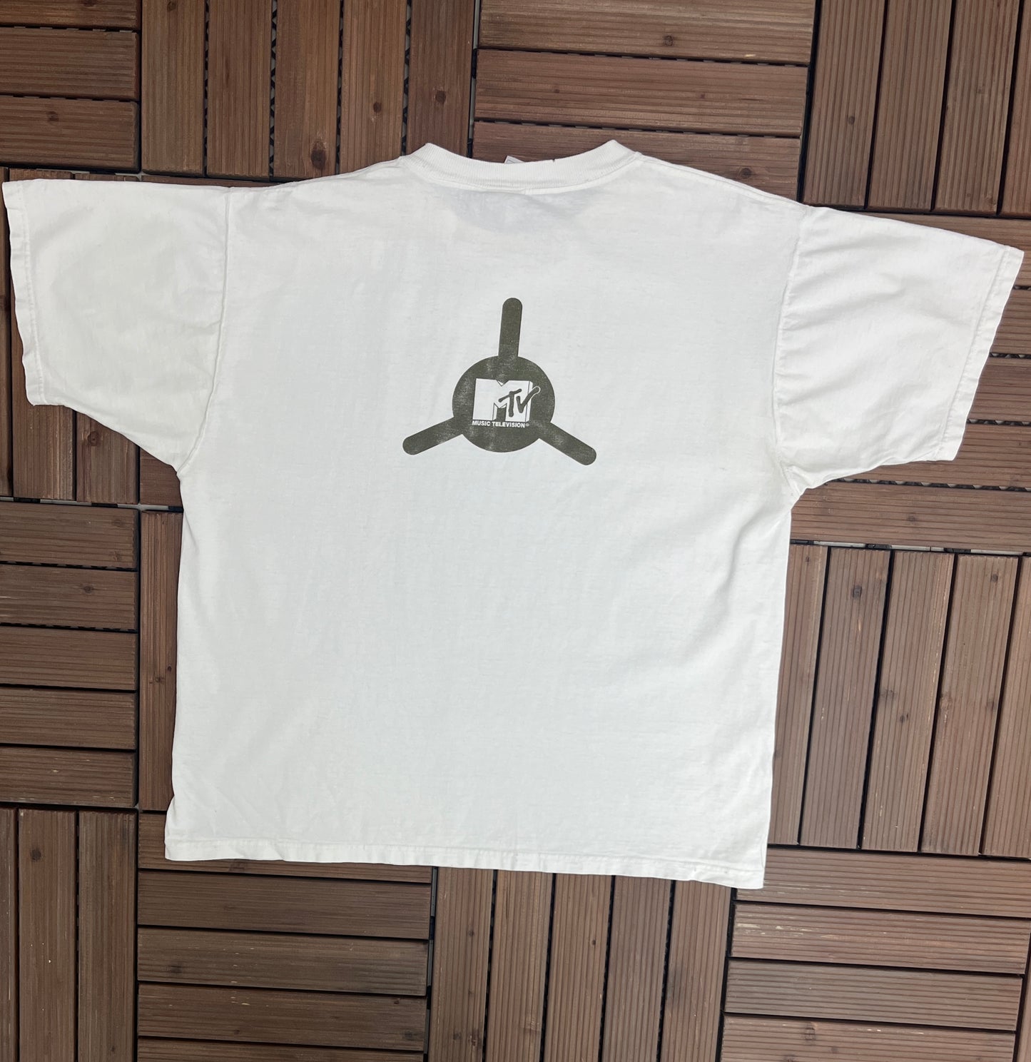 Music Television Graphic Tee | Size X-Large | Vintage 2000s Promotional Television MTV White T-Shirt | Free Shipping to USA |