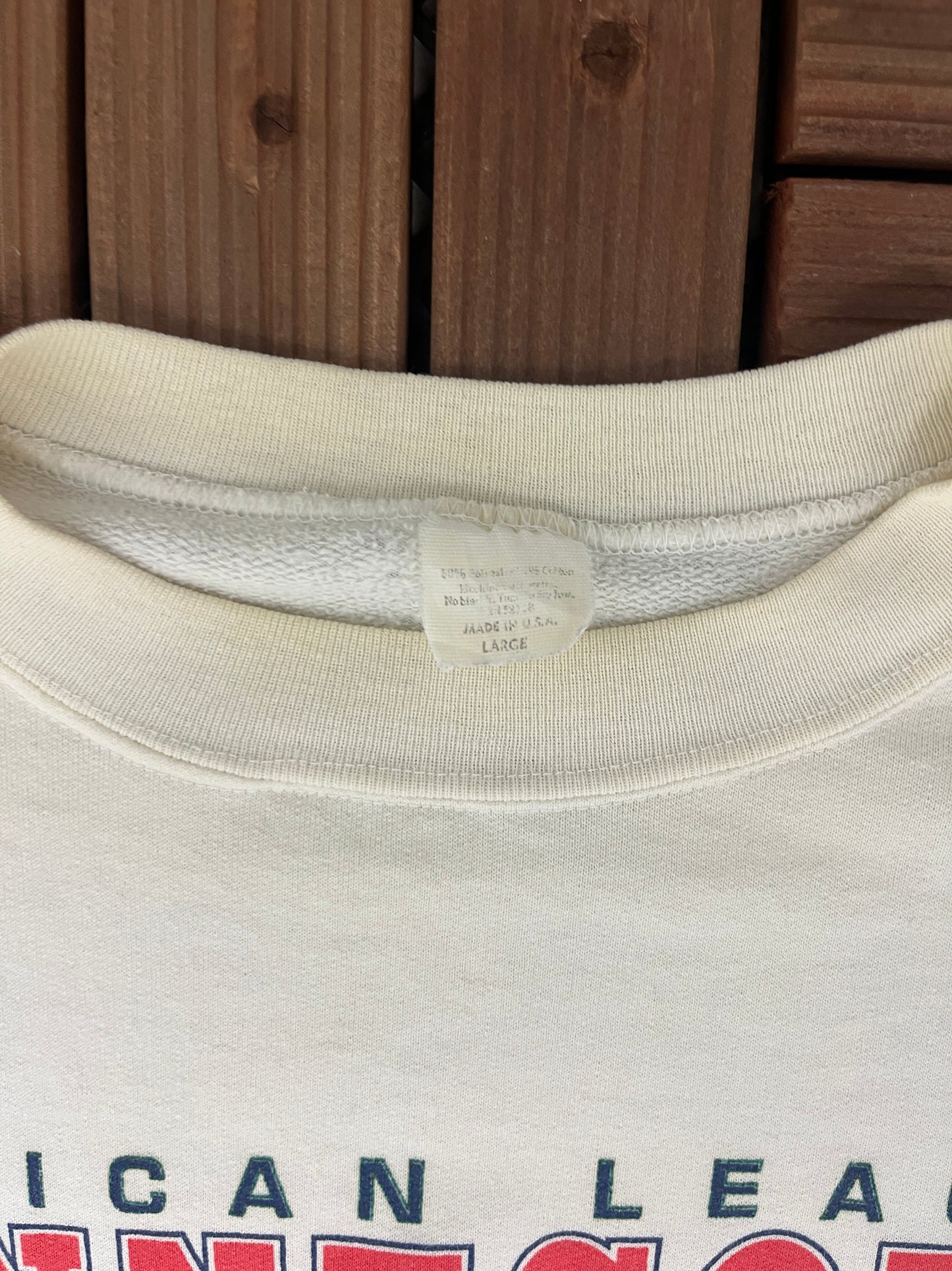 Minnesota Twins American League Champions Graphic Crewneck | Size Large | Vintage 1990s MLB Baseball White Sweater |