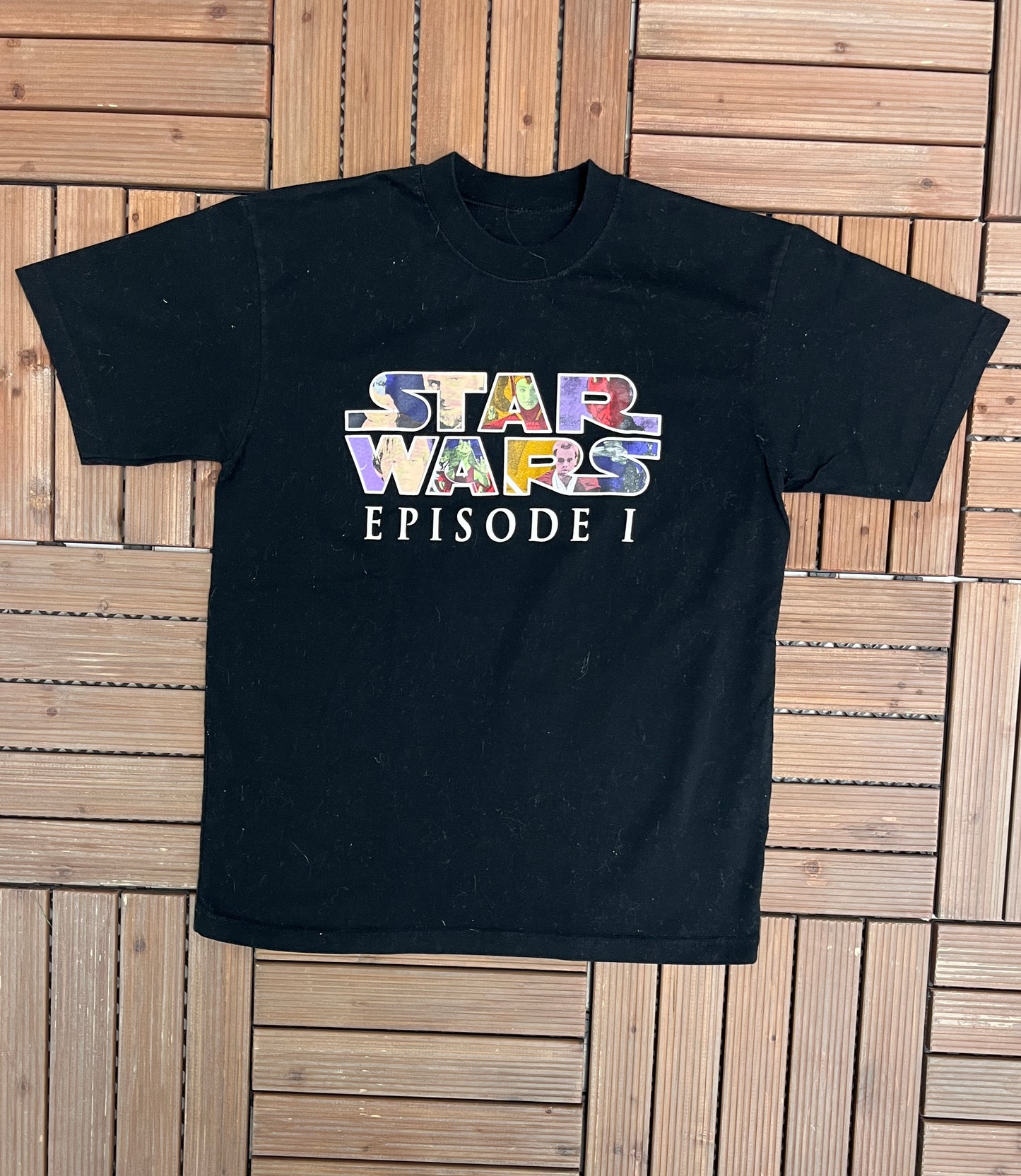 Star Wars Episode 1 Graphic Tee | Size Medium | Vintage 1990s Science Fiction Black T-Shirt |