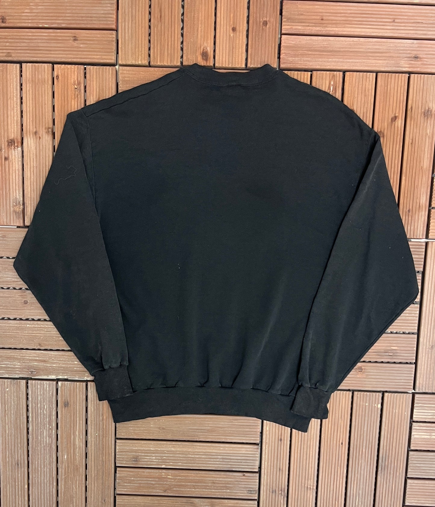 Panthers Embroidered Graphic Crewneck | Size Large | Vintage 1990s High School Football Black Sweater |