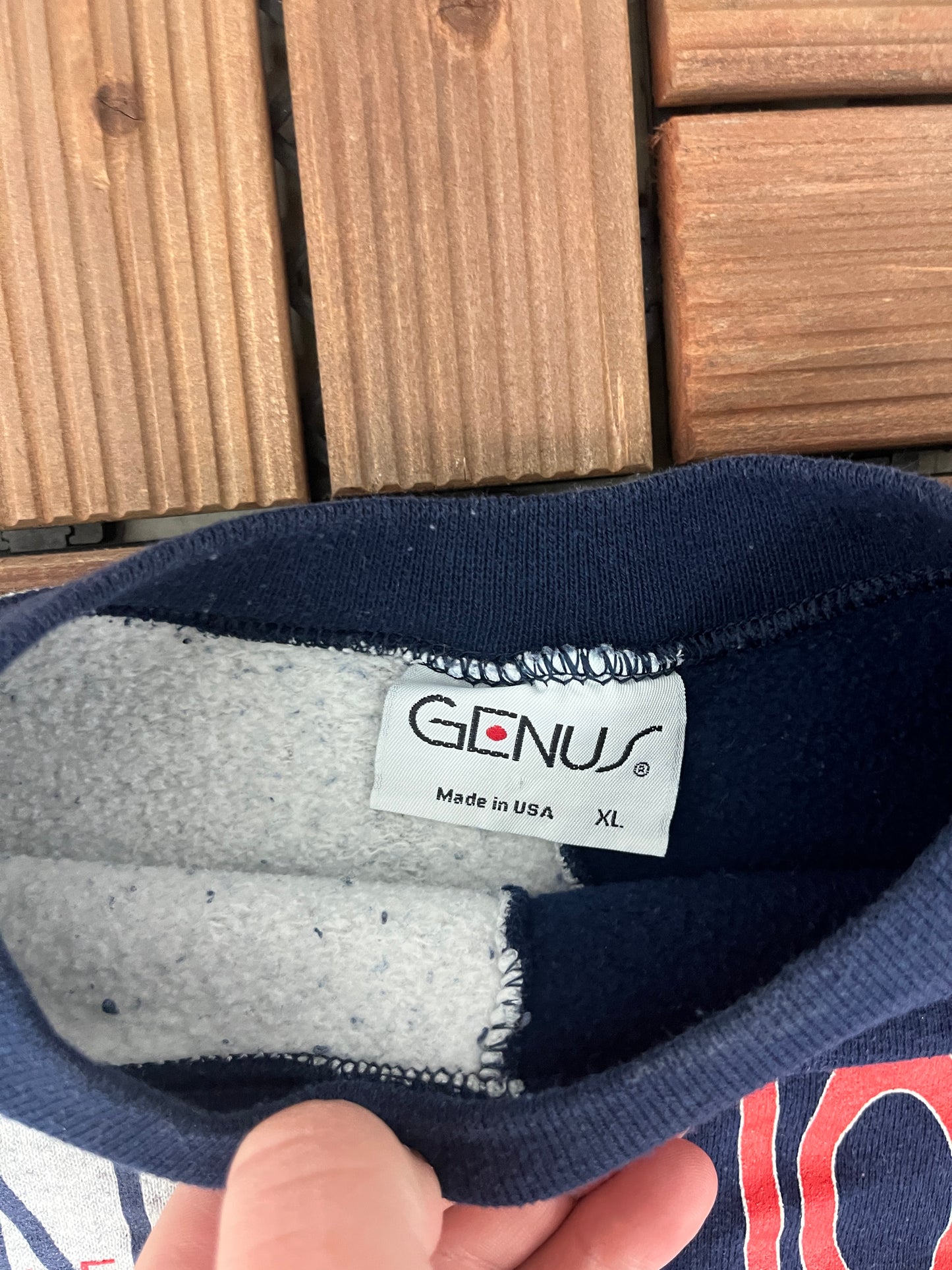 Saint John's Military Academy Graphic Crewneck | Size X-Large | Vintage 1990s Military Promotional Blue Sweater |