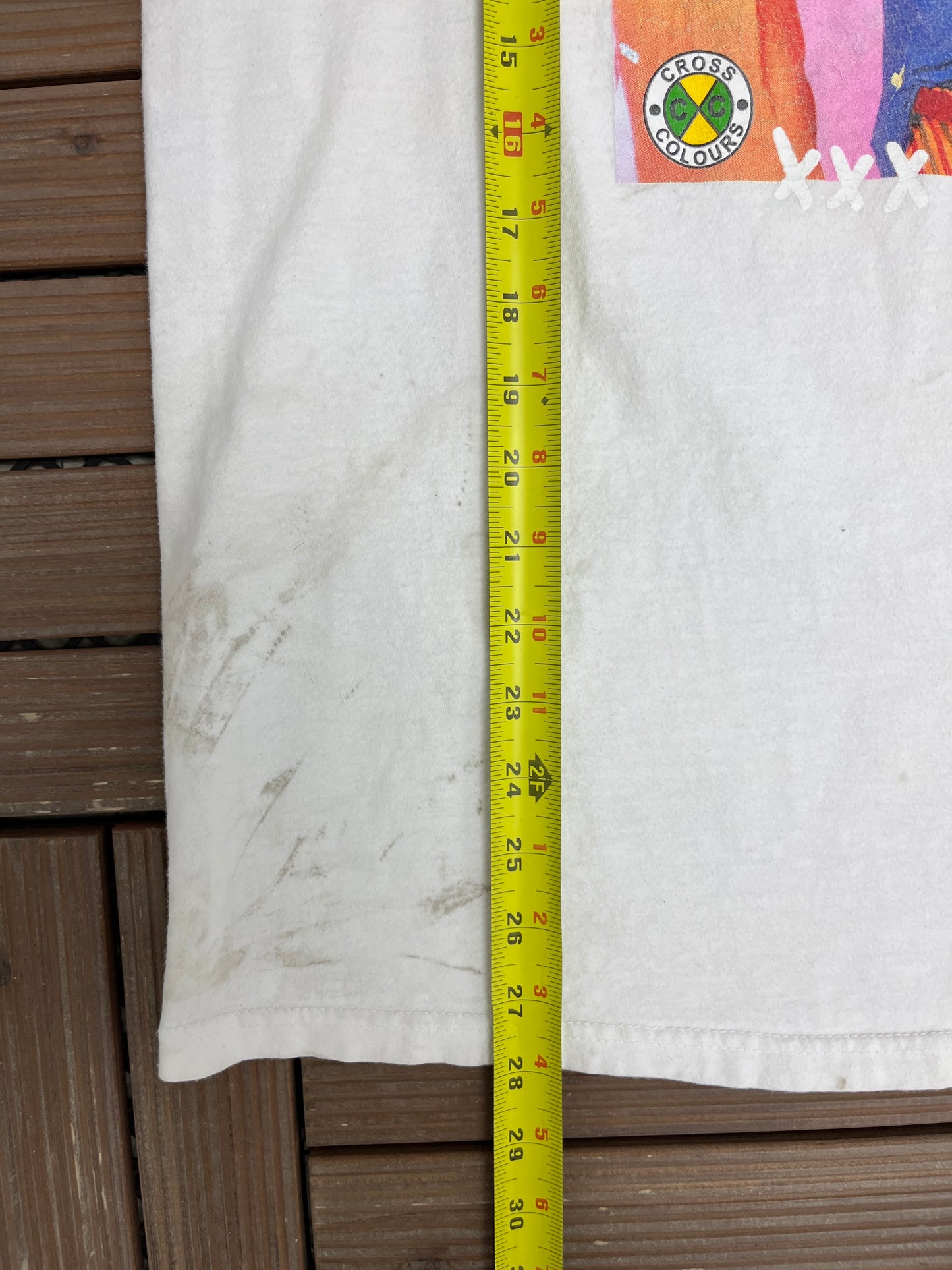 TLC 1992 Cross Colours Graphic Tee | Size Large | Vintage 1990s Promotional White T-Shirt |