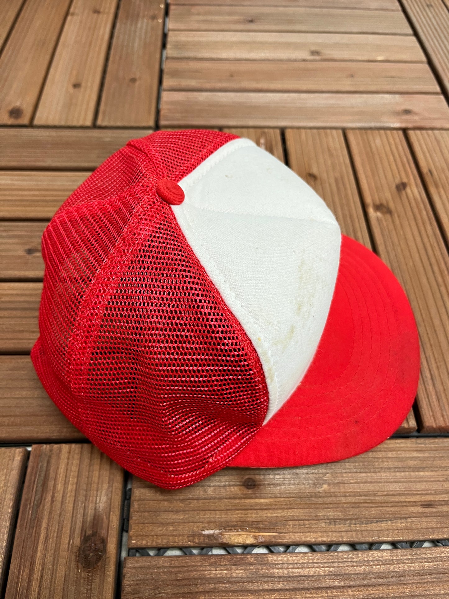 Shell Gas Stations Graphic Hat | One Size With A Snap Back | Vintage 1990s Promotional Red & White Trucker Cap |
