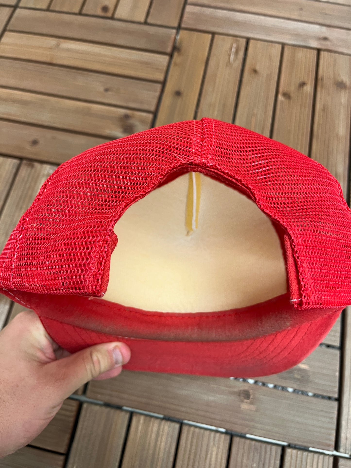 Shell Gas Stations Graphic Hat | One Size With A Snap Back | Vintage 1990s Promotional Red & White Trucker Cap |