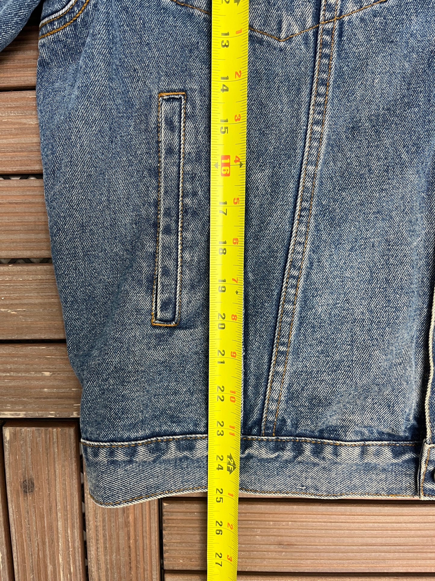 Planet Hollywood Stitched Denim Jacket | Size X-Large | Vintage 1990s Blue Promotional Jean Jacket |