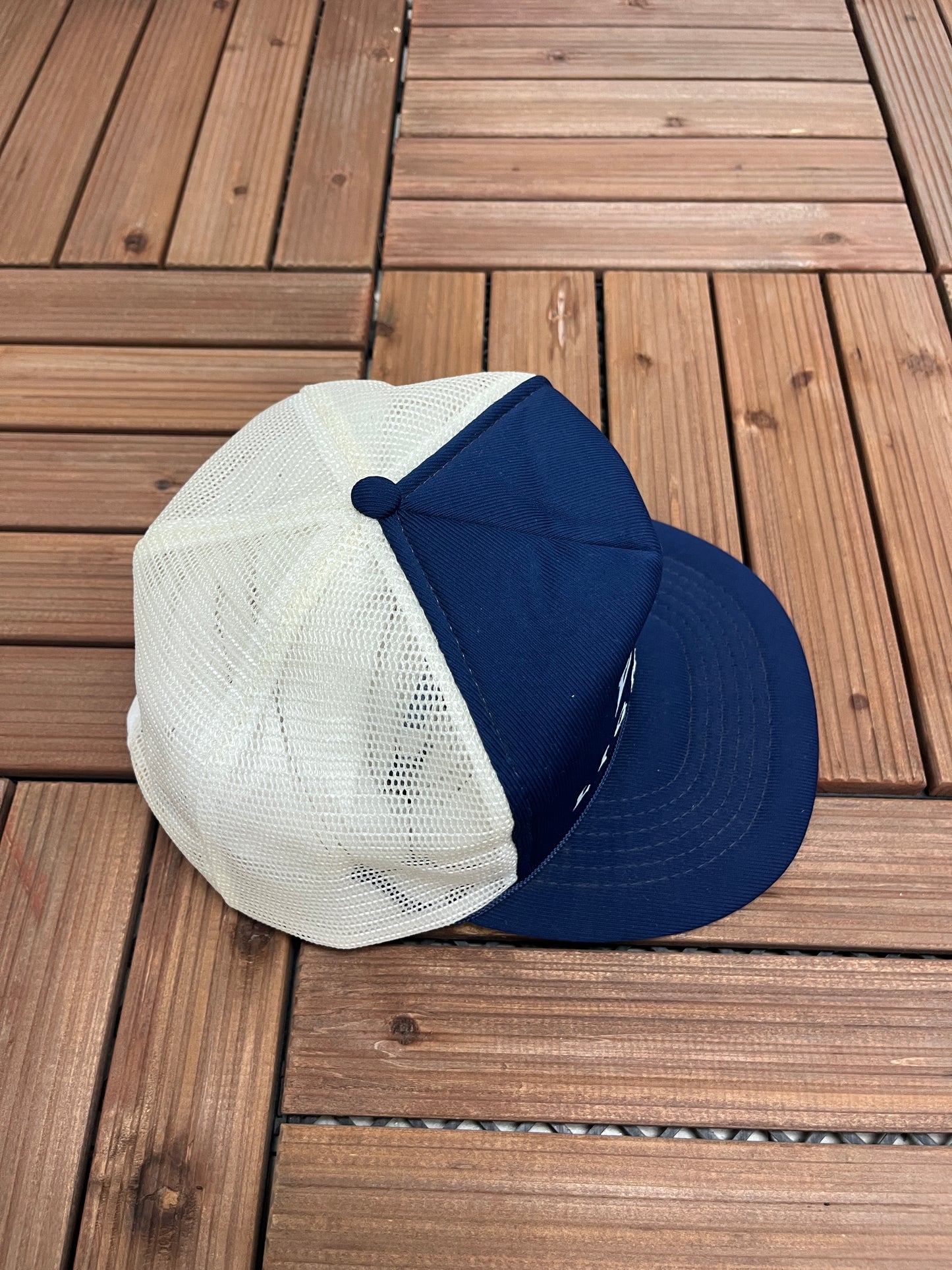 Elk Lighting Graphic Hat | Snap Back | Vintage 1990s Promotional Trucker Blue Cap |