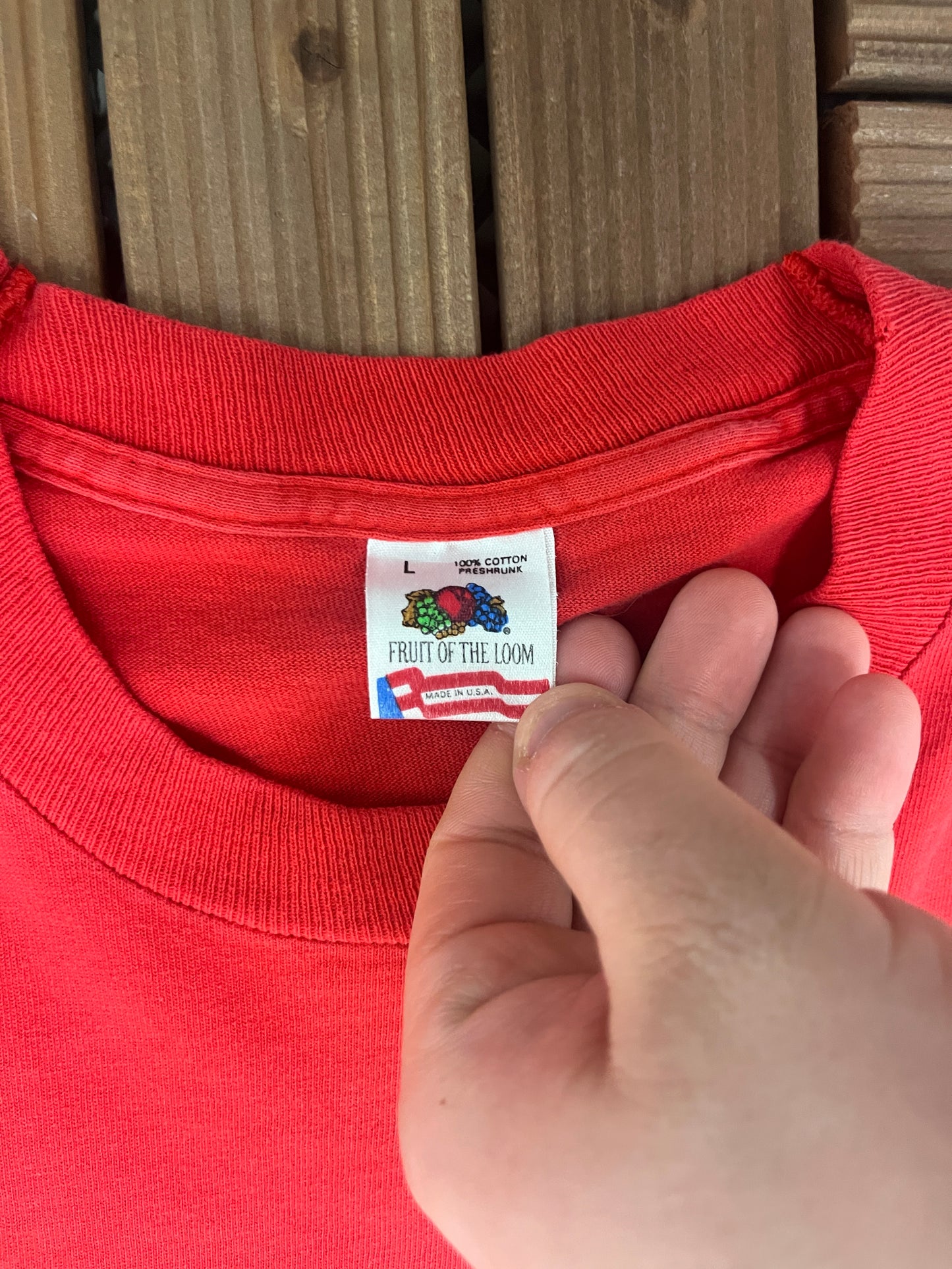 Hog's Breath Saloon Graphic Tee | Size Large | Vintage 1990s Promotional Saloon Red T-Shirt | Made in USA |