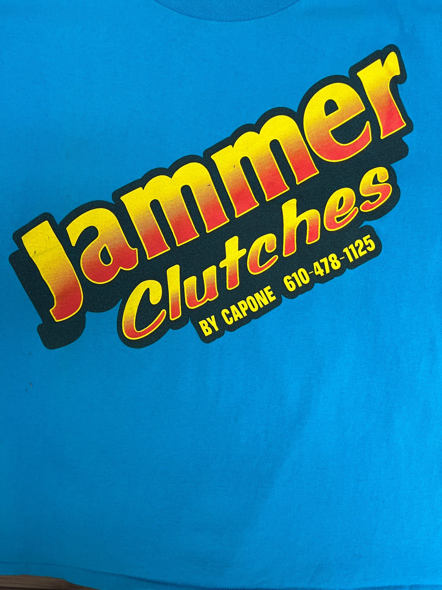 Jammer Clutches by Capone Graphic Tee | Size XX-Large | Vintage 1990s Promotional Blue T-Shirt |