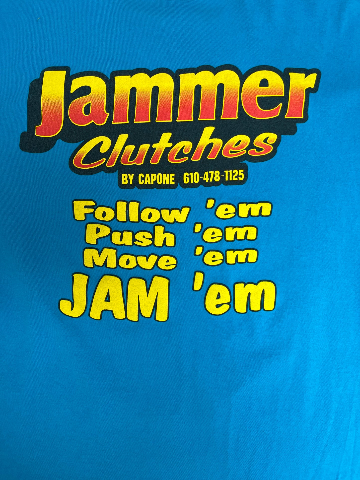 Jammer Clutches by Capone Graphic Tee | Size XX-Large | Vintage 1990s Promotional Blue T-Shirt |