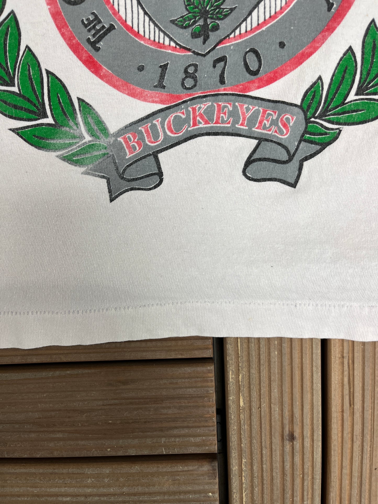 Ohio State Buckeyes Graphic Tee | Size X-Large | Vintage 1990s College Grey Pink Tinted Tank Top T-Shirt |