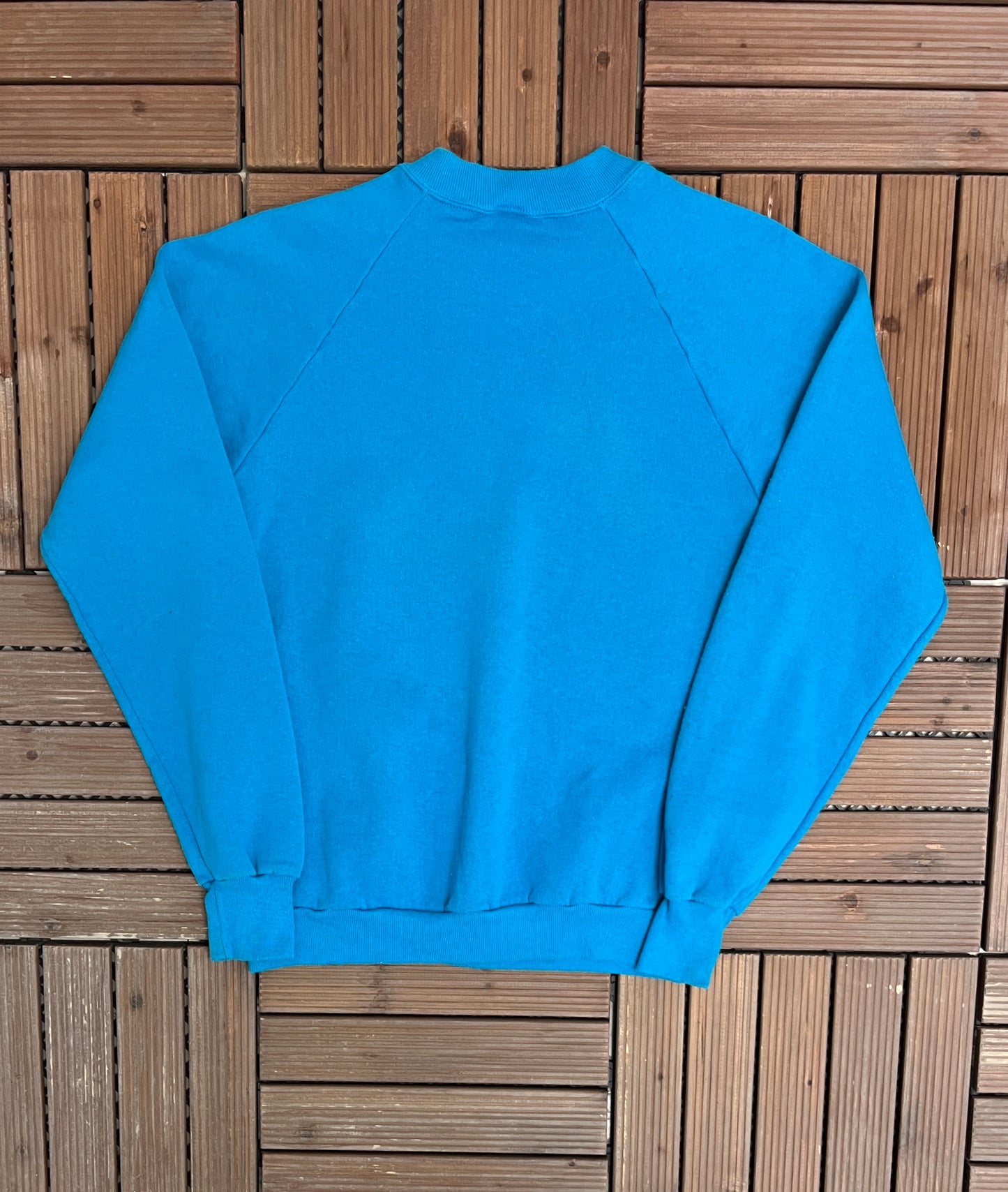 Sailing Into The Future With My Credit Union Graphic Crewneck | Size Medium | Vintage 1980s Made in USA Blue Sweater |