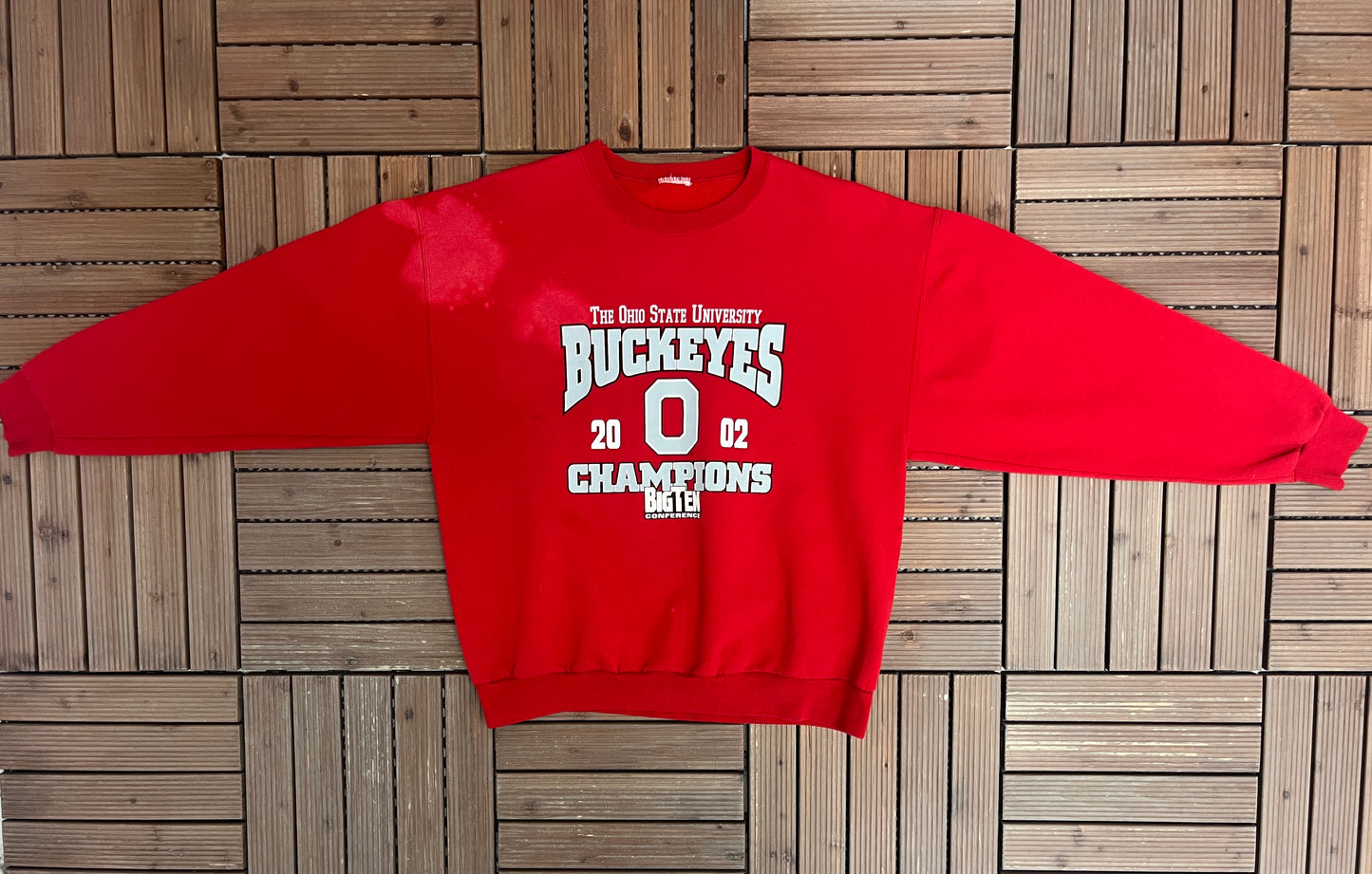 Ohio State Buckeyes Big Ten Champions Graphic Crewneck | Size Large | Vintage 2000s College Red Sweater |
