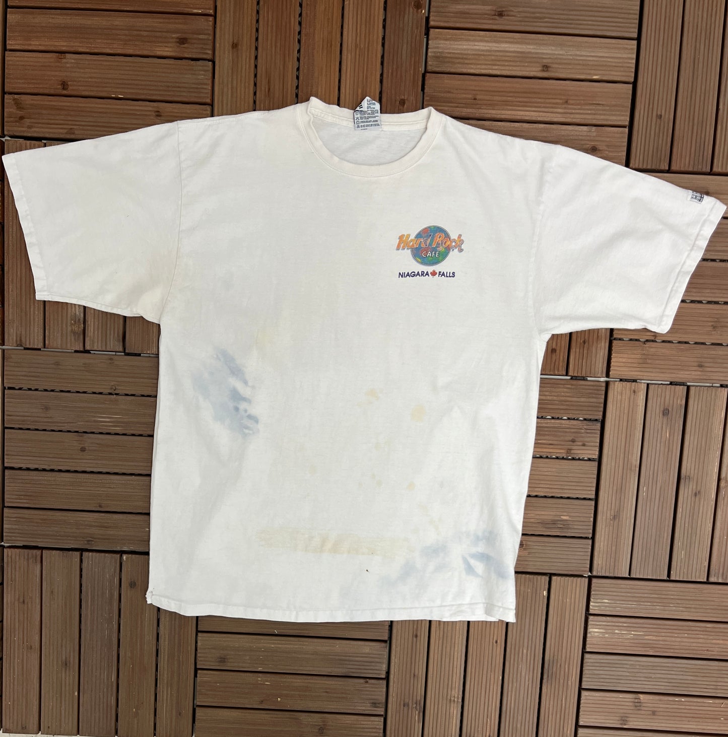 Hard Rock Cafe Niagara Falls Graphic Tee | Size X-Large | Vintage 1990s Promotional Classic White Collectors T-Shirt | Free Shipping to USA|