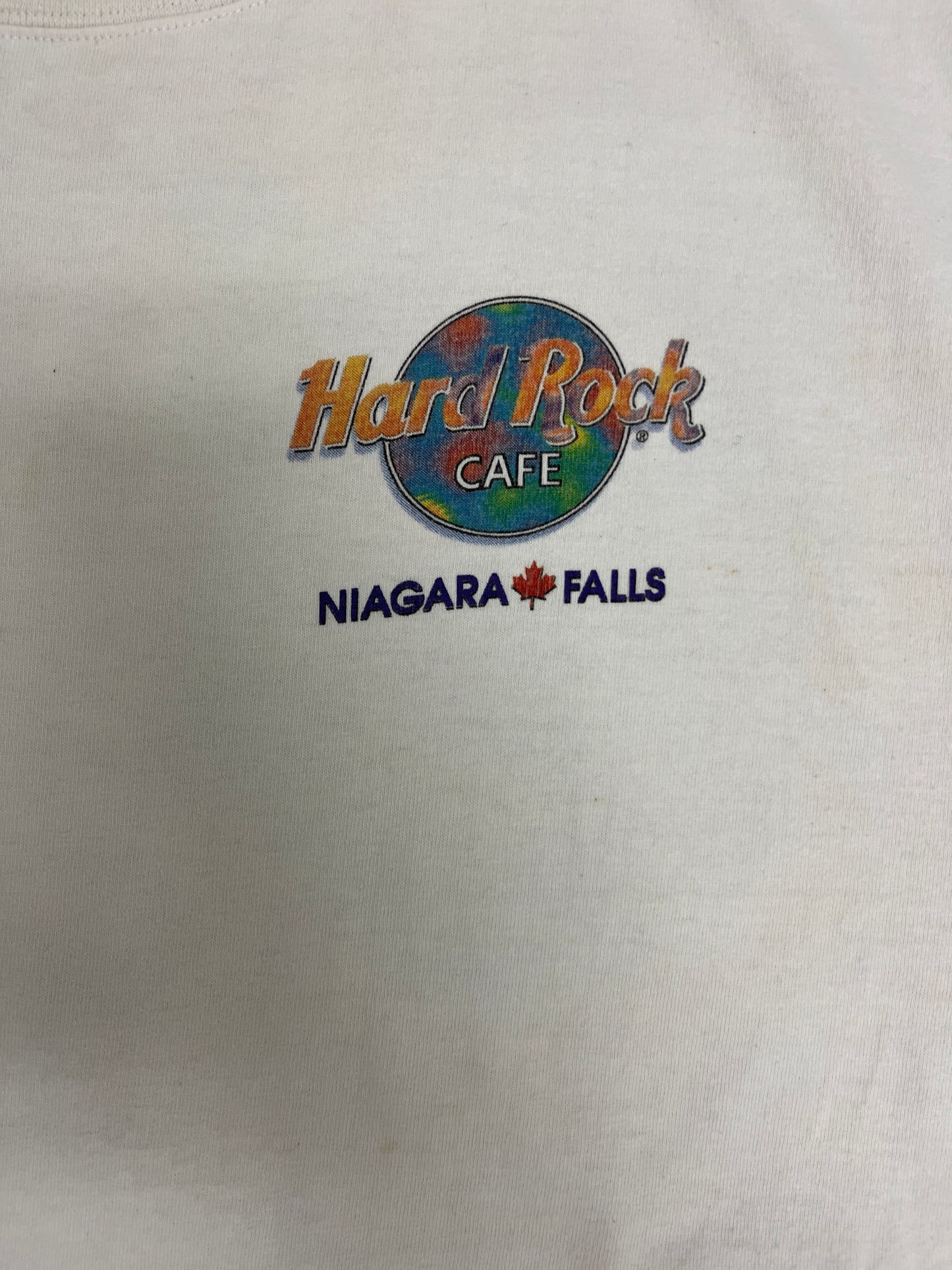 Hard Rock Cafe Niagara Falls Graphic Tee | Size X-Large | Vintage 1990s Promotional Classic White Collectors T-Shirt | Free Shipping to USA|