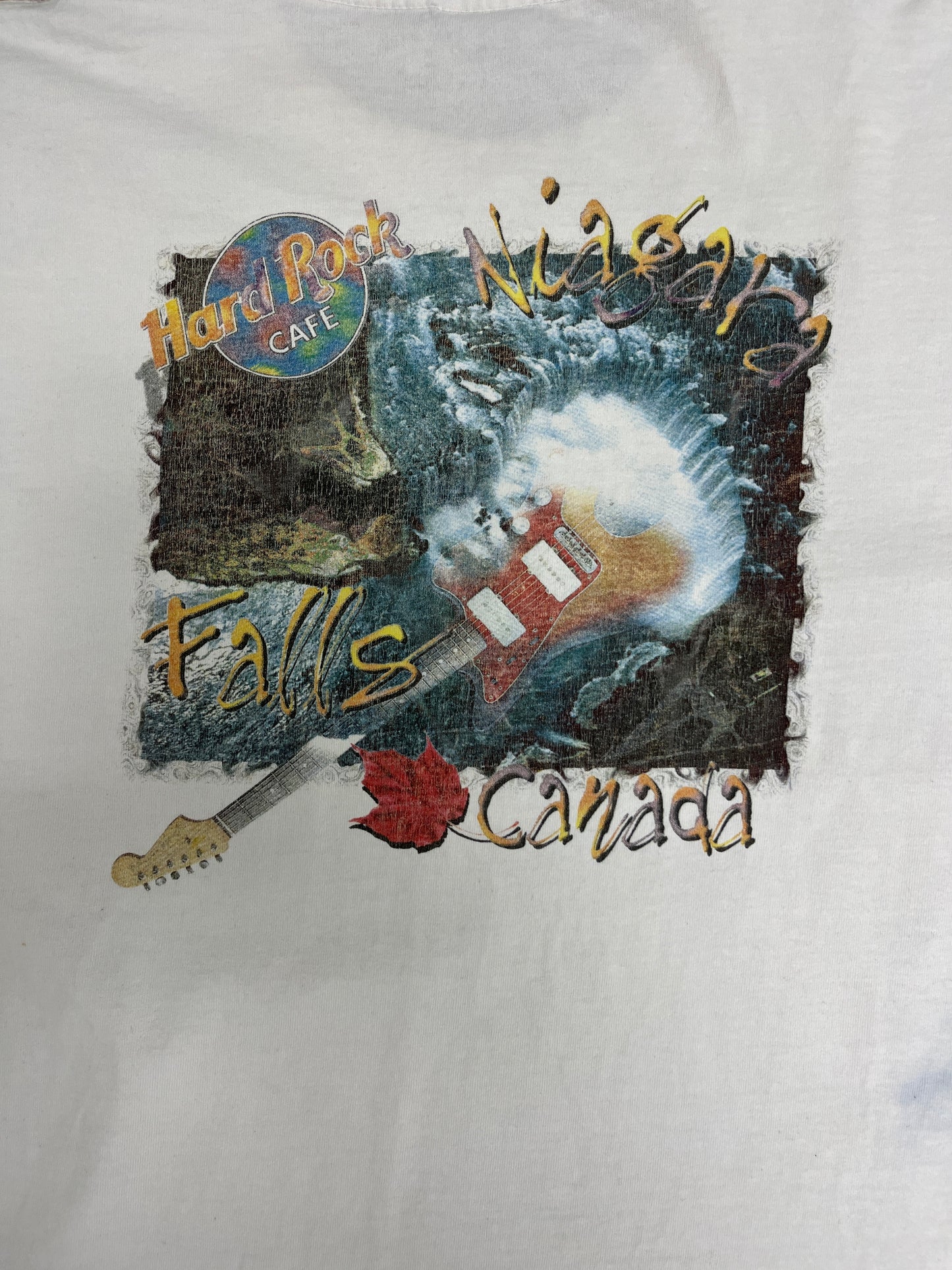 Hard Rock Cafe Niagara Falls Graphic Tee | Size X-Large | Vintage 1990s Promotional Classic White Collectors T-Shirt | Free Shipping to USA|