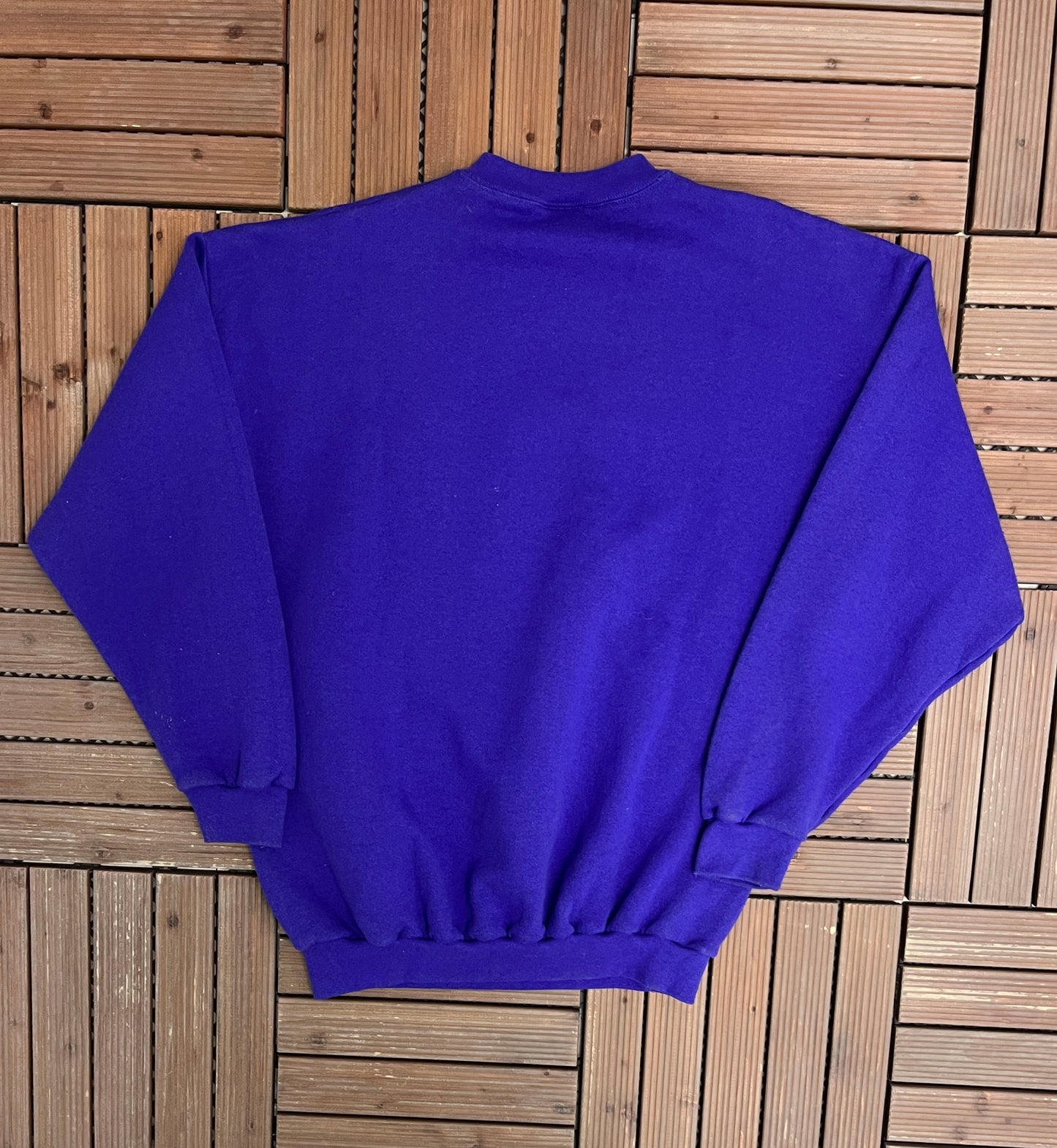 Minnesota Vikings Embroidered Graphic Crewneck | Size X-Large | Vintage 1990s NFL Football Purple Sweater |