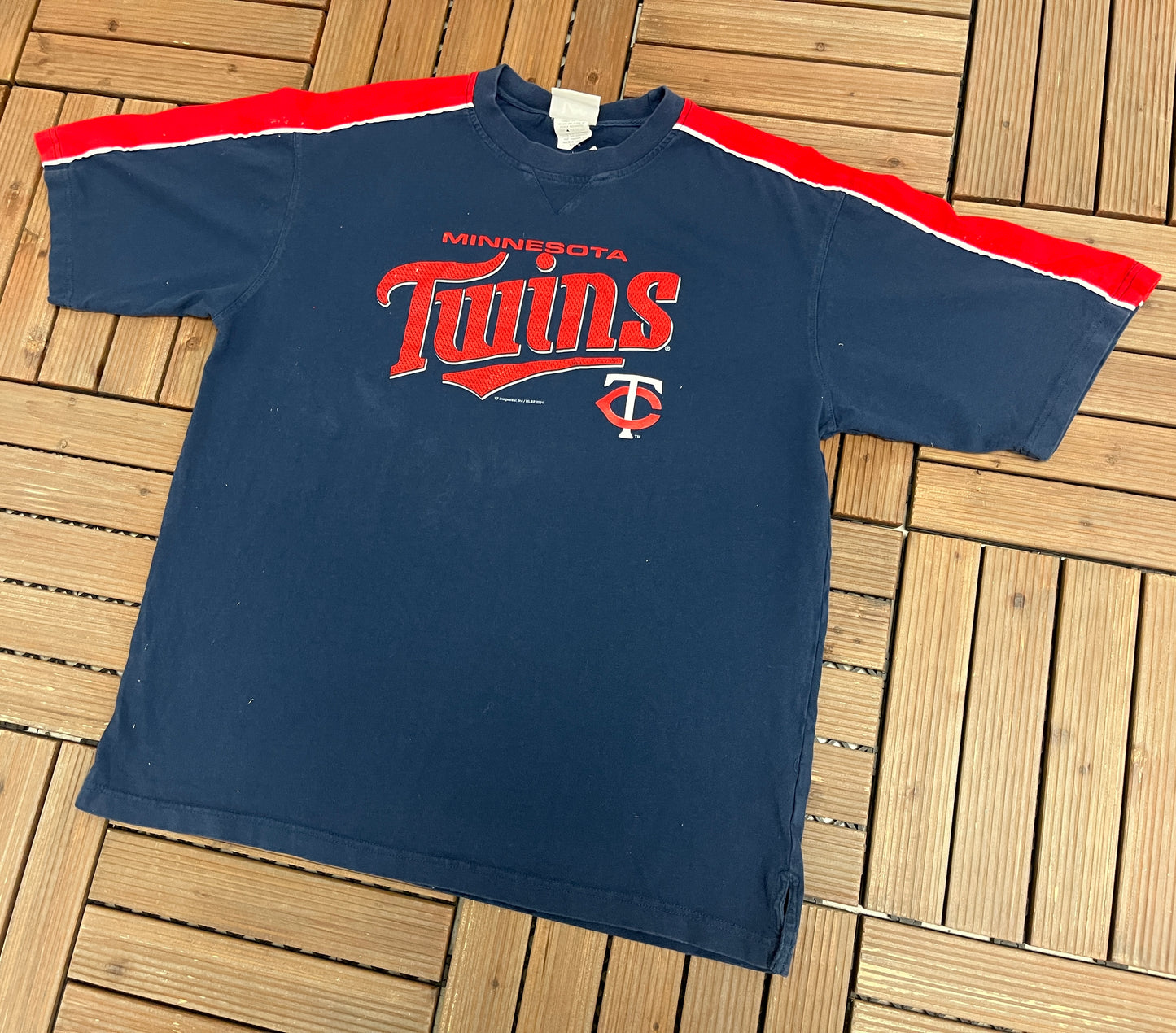 Minnesota Twins Graphic Tee | Size Large | Vintage 2000s MLB Baseball Blue T-Shirt | Free Shipping to USA |