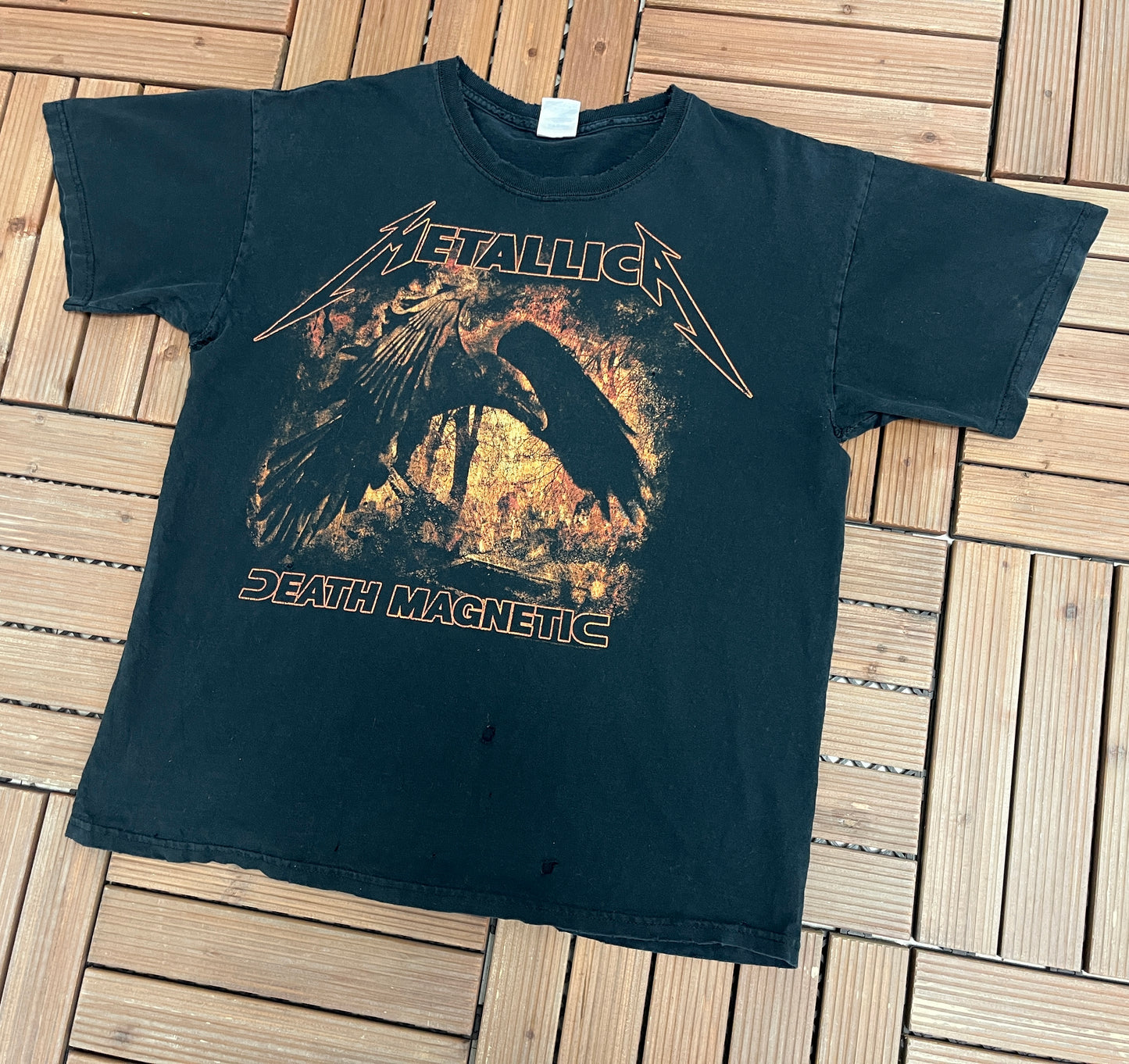 Metallica Death Magnetic Graphic Tee | Size Large | Vintage 2000s Rock Band Black T-Shirt |