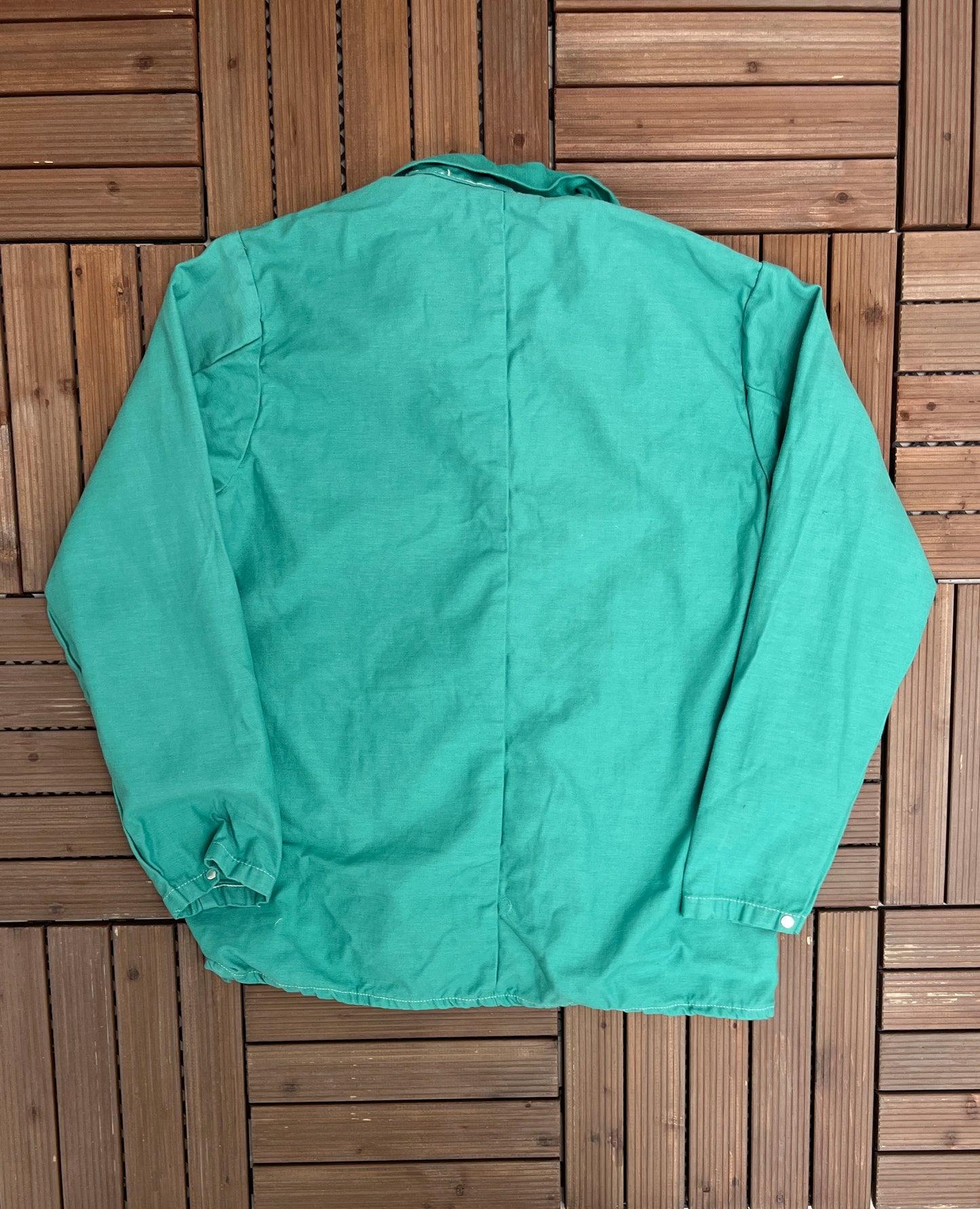 Green Plain Button Down Shirt | Size Large | Vintage 1990s Snap Buttons Light Green Collared Shirt | Free Shipping to USA |