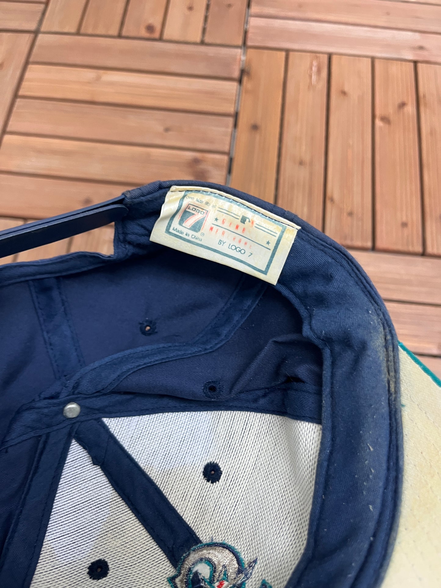 Seattle Mariners Embroidered Graphic Hat | Adjustable Snap Back | Vintage 1990s MLB Baseball Blue Hat |