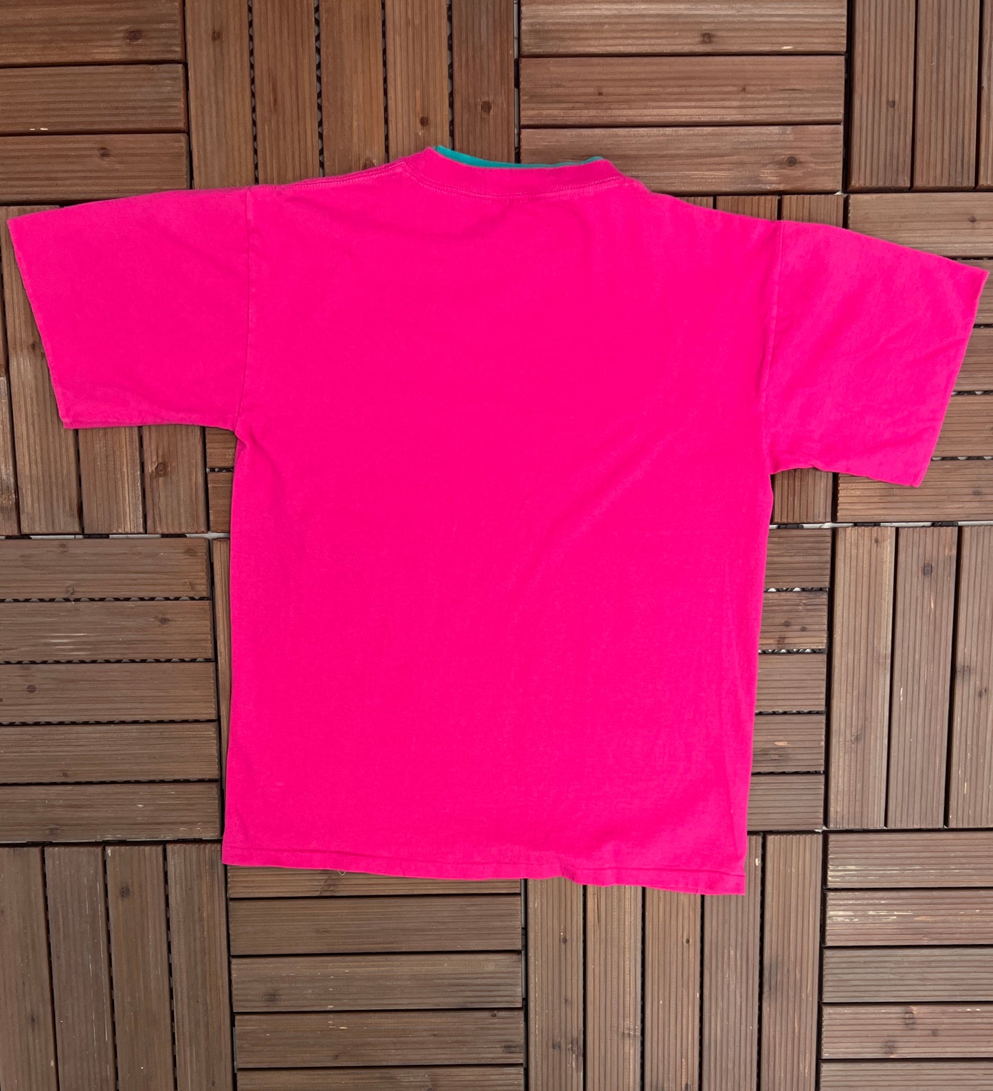 USS Laboon (DDG-58) Embroidered Graphic Tee | Size Large | Vintage 1990s Single Stitch Pink T-Shirt |