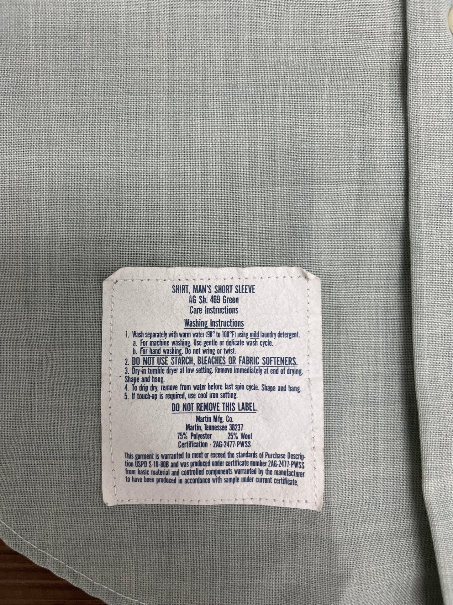 Uniforms by Flying Cross Button Down Shirt | Size X-Large | Vintage 1990s Uniform Light Green Button Down | Made in USA |