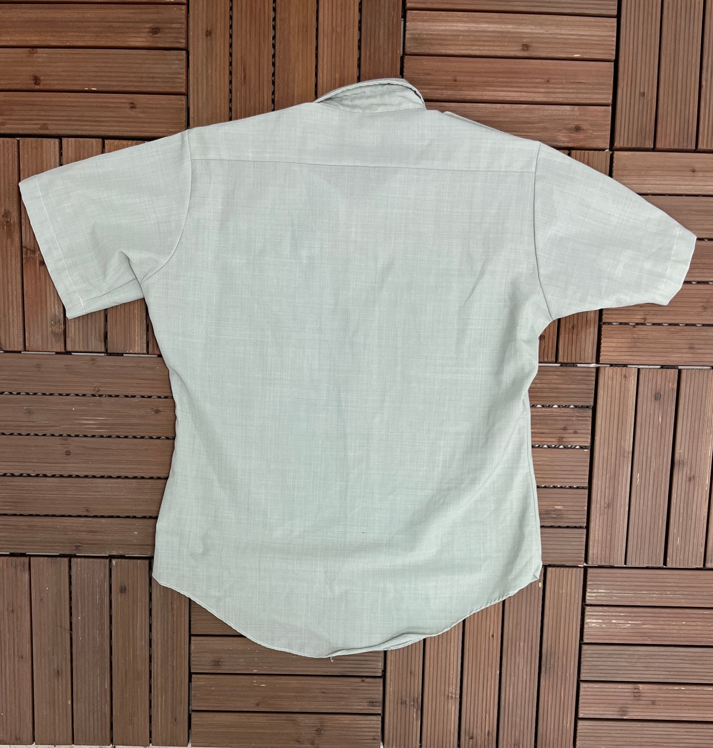 Uniforms by Flying Cross Button Down Shirt | Size X-Large | Vintage 1990s Uniform Light Green Button Down | Made in USA |