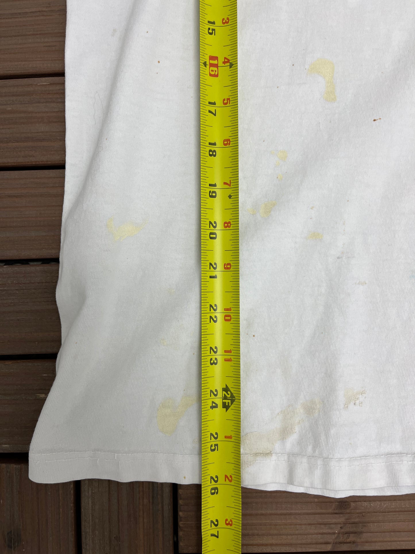 Zebco Rhino Rods Fishing Graphic Tee | Size Large | Vintage 1990s Distressed Promotional White T-Shirt | Made in USA |
