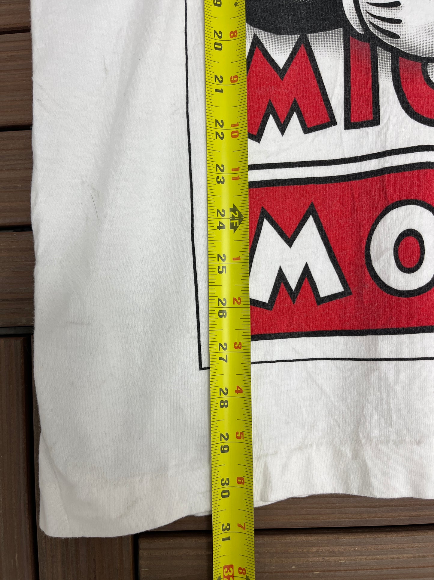 Mickey Mouse Graphic Tee | Size X-Large | Vintage 1990s Single Stitch Disney Cartoon White T-Shirt | Made in USA |