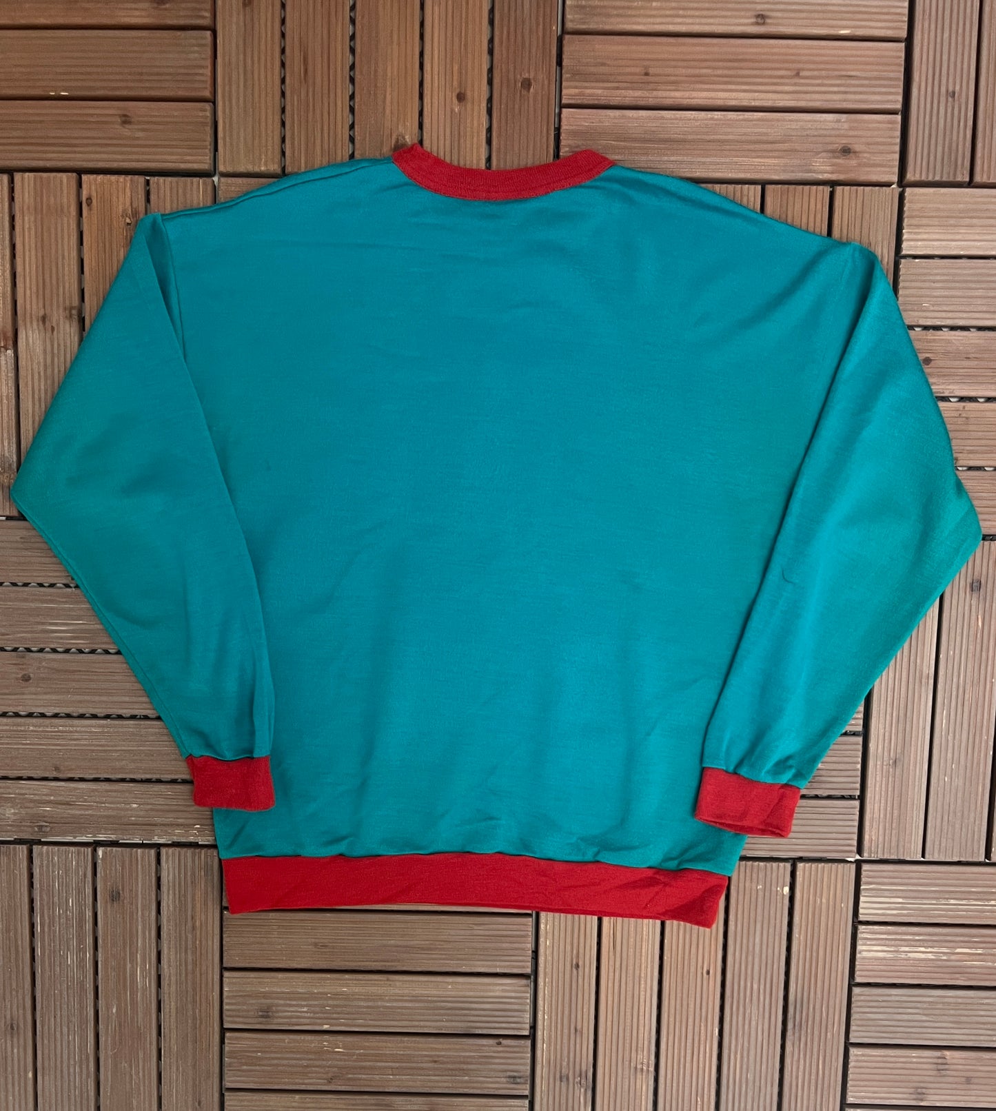 Bytown Chowder & Marching Society Graphic Crewneck | Size X-Large | Vintage 1990s Teal Promotional Sweater |