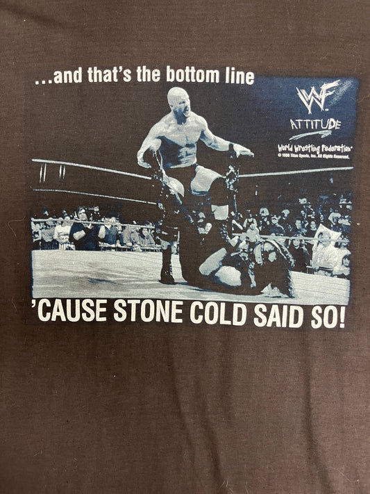 Cause Stone Cold Said So WWE Graphic Tee | Size Medium | Vintage 1990s Wrestling Steven Austin Deadstock Black T-Shirt |