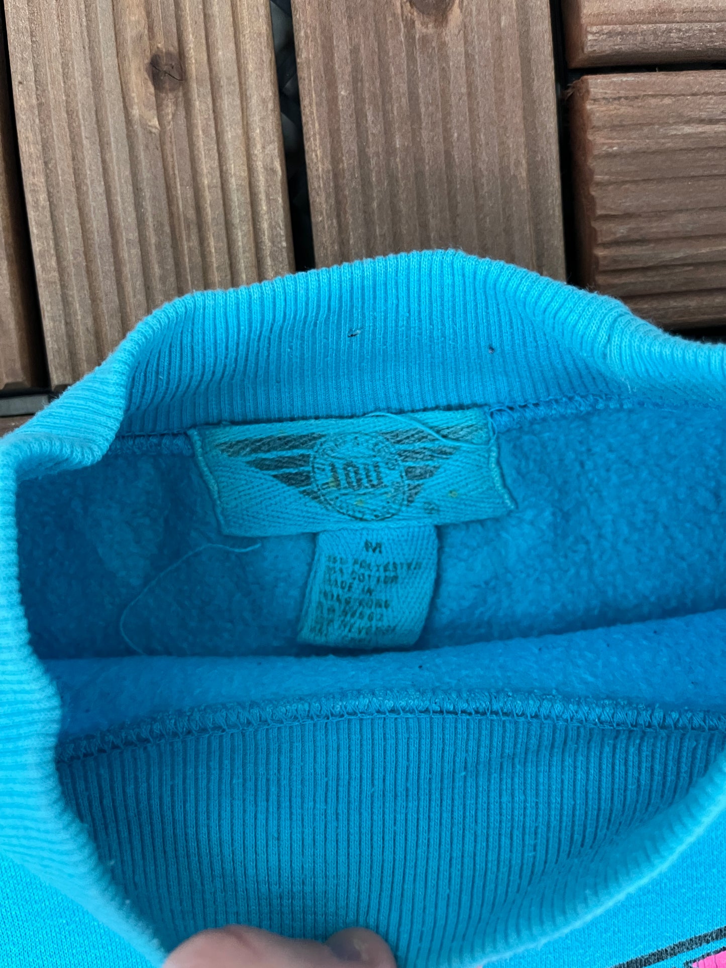Exclusive I.O.U. Collection Graphic Crewneck | Size Medium | Vintage 1990s Promotional Blue Sweater |
