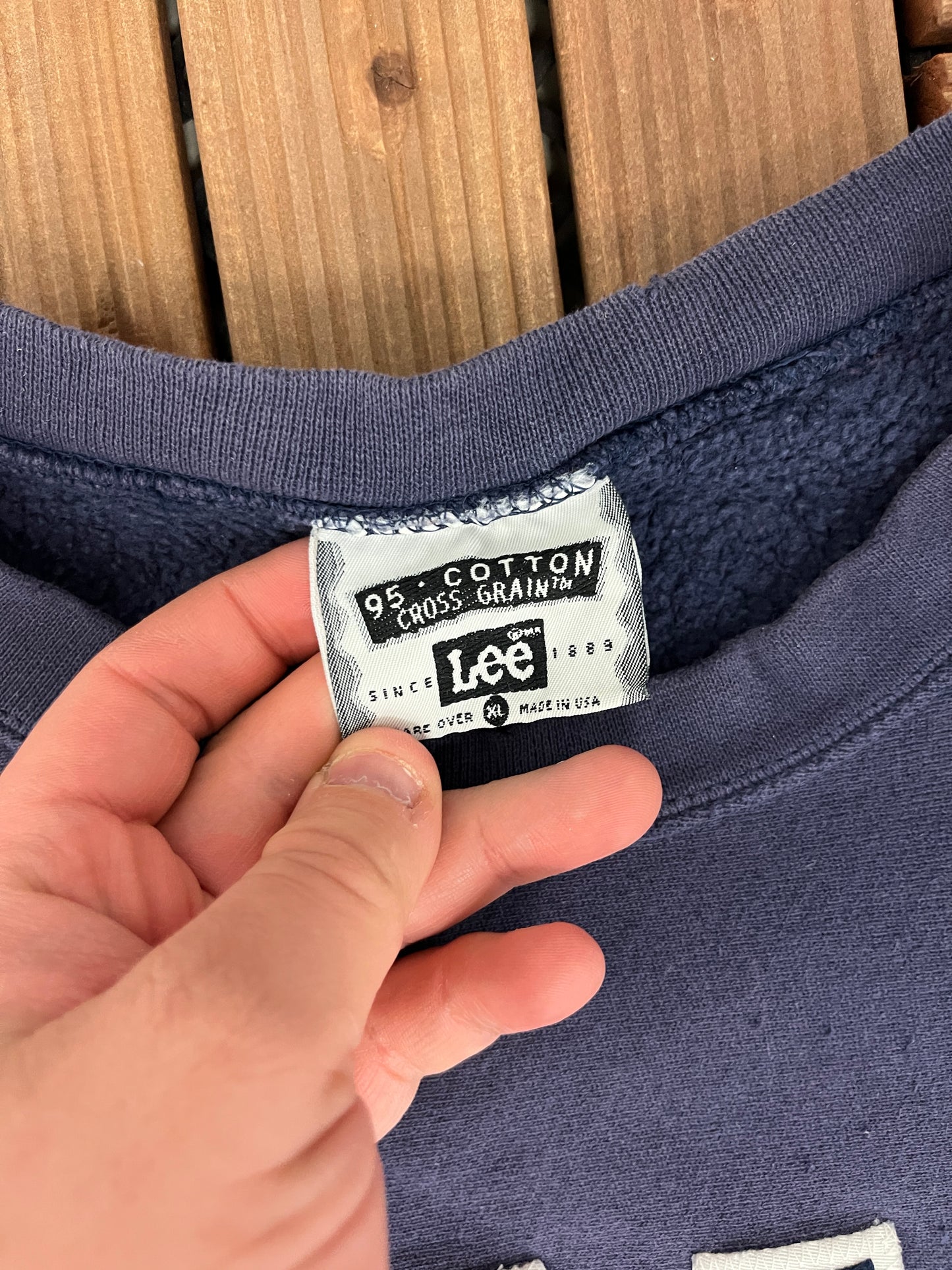 Yale University Spell Out Stitched Graphic Crewneck | Size X-Large | Vintage 1990s Made in USA College Blue Sweater |