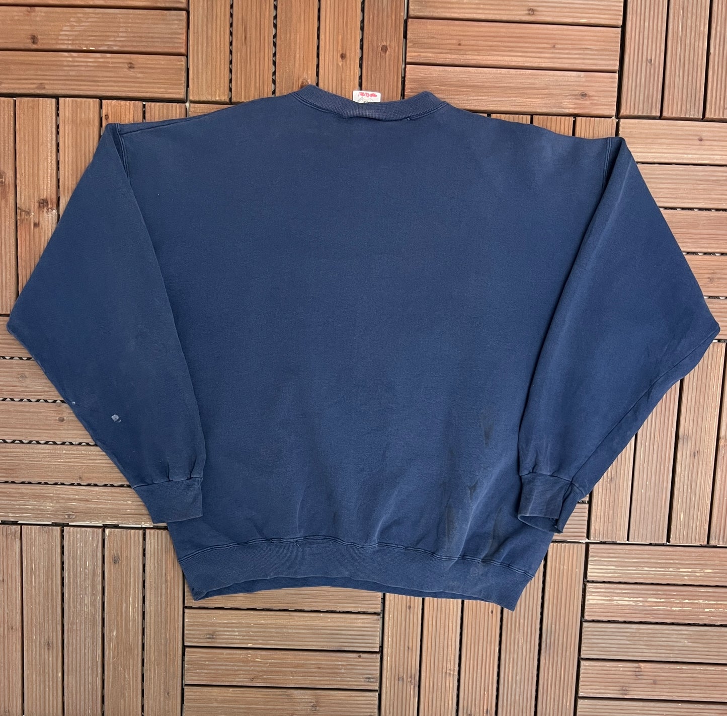 Mickey Mouse Embroidered Graphic Crewneck | Size X-Large | Vintage 1990s Blue Mickey Mouse Disney Sweater |