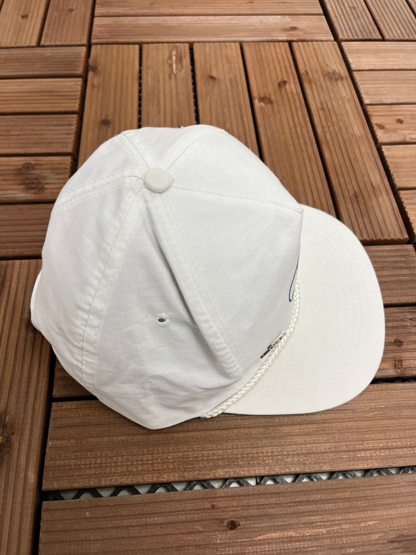 Hunter Logo Graphic Hat | Snap Back | Vintage 1990s Promotional White Cap |