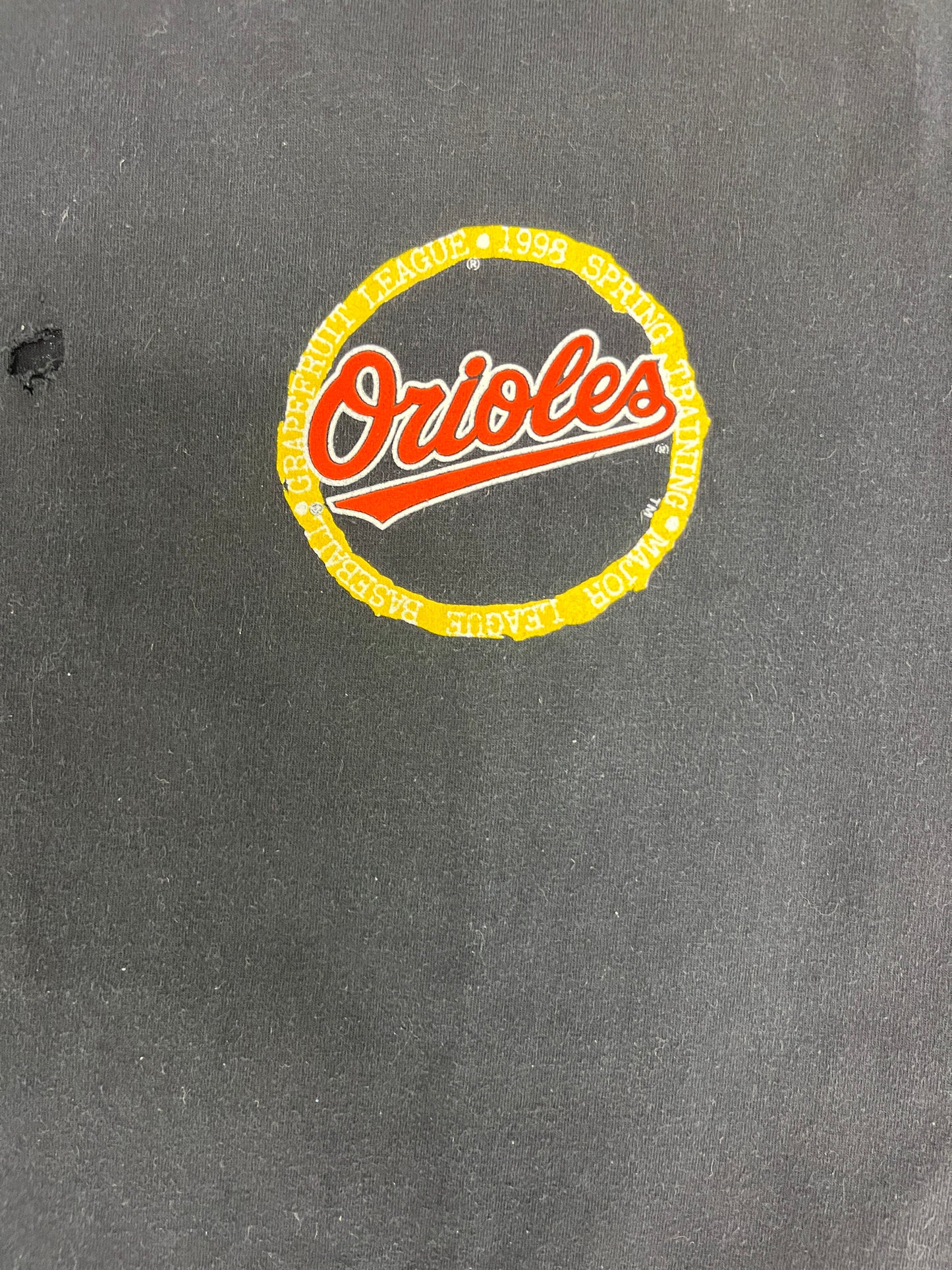 Baltimore Orioles Grapefruit League Spring Training Graphic Tee | Size XL | Vintage 1990s MLB Baseball Black T-Shirt |