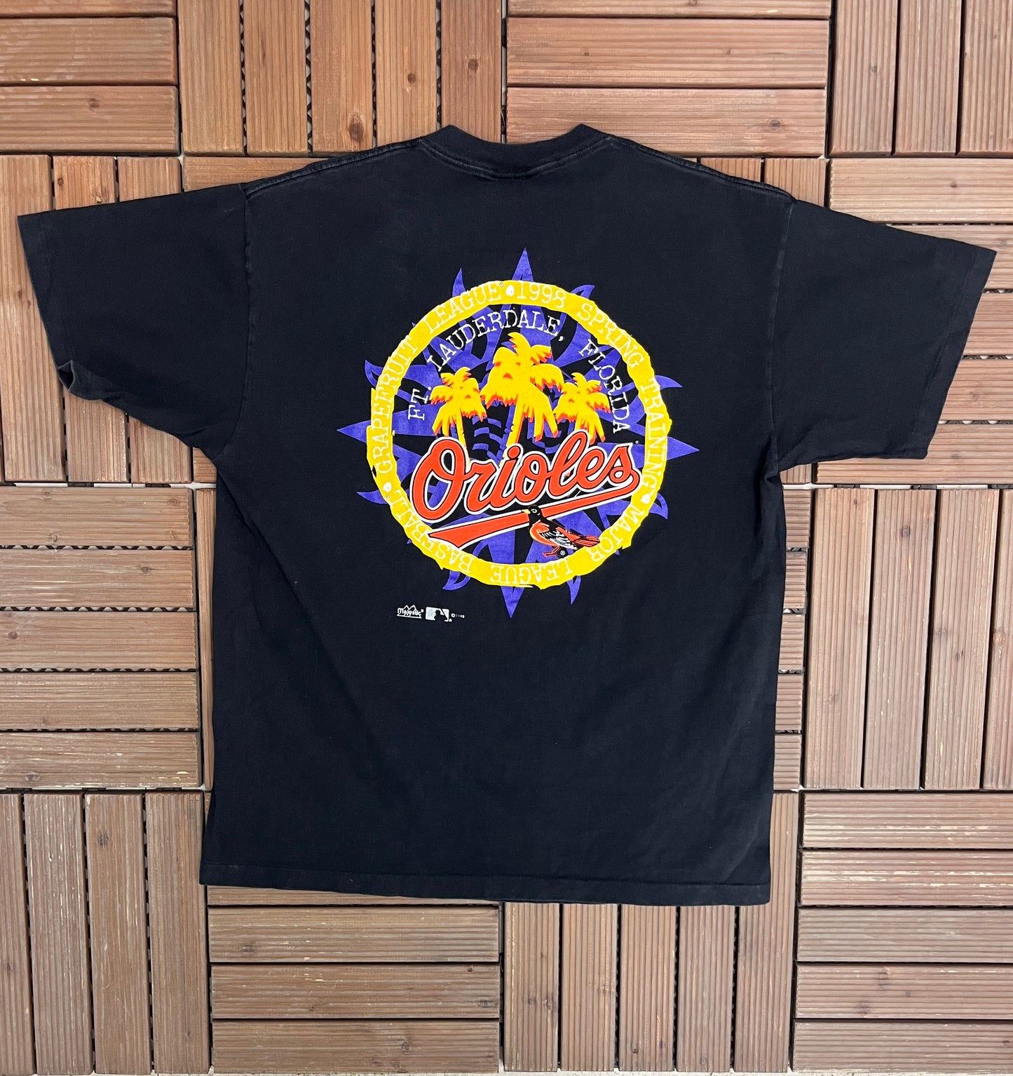 Baltimore Orioles Grapefruit League Spring Training Graphic Tee | Size XL | Vintage 1990s MLB Baseball Black T-Shirt |
