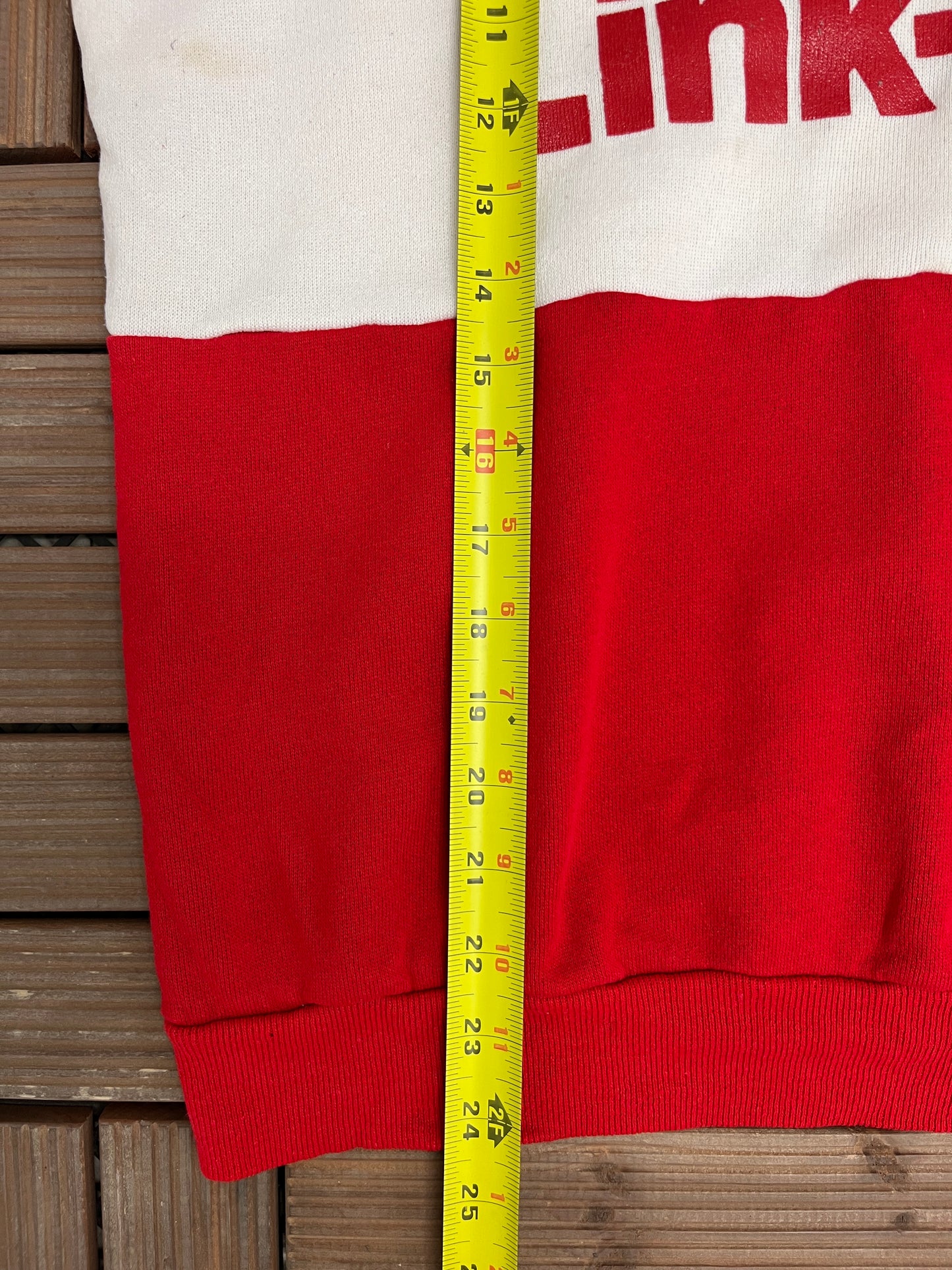Link-Belt Cranes Graphic Crewneck | Size X-Large | Vintage 1990s Promotional Red Sweater |
