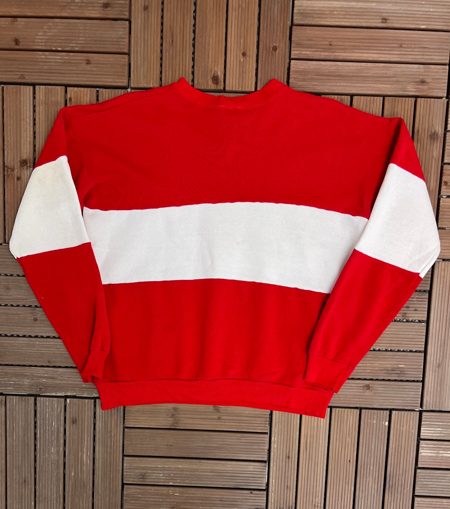 Link-Belt Cranes Graphic Crewneck | Size X-Large | Vintage 1990s Promotional Red Sweater |