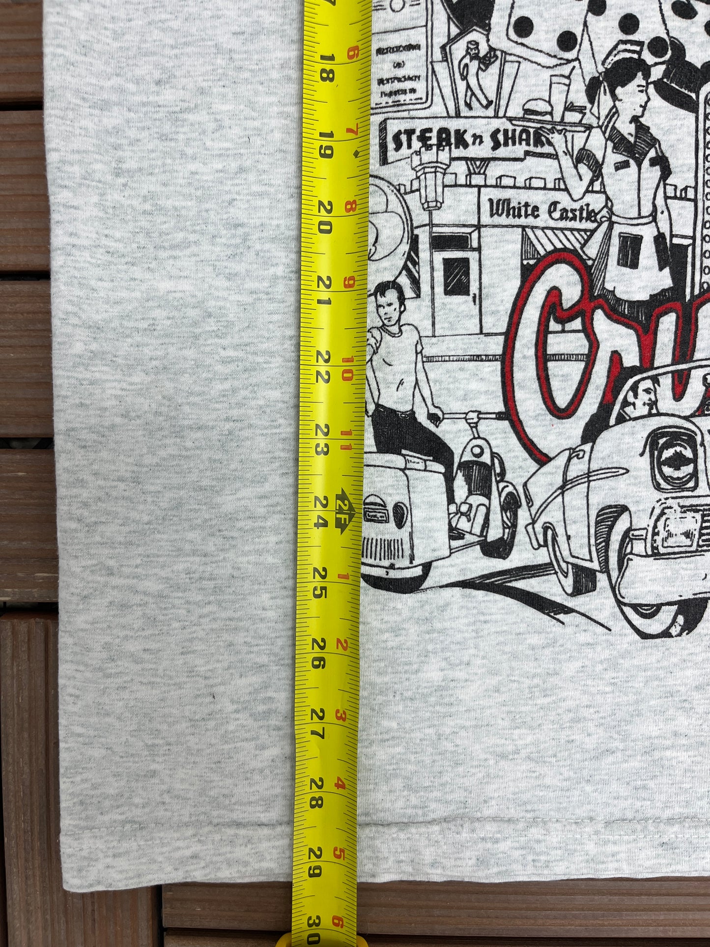 Back To The 50's Graphic Tee | Size X-Large | Vintage 2000s Promotional Grey T-Shirt |