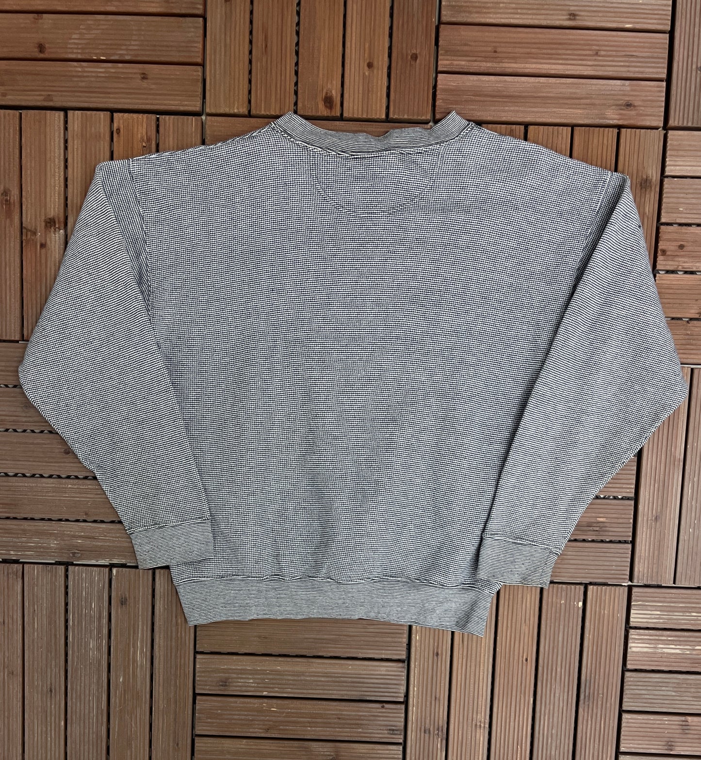 Minnesota Vikings Embroidered Graphic Crewneck | Size Large | Vintage 1990s NFL Football Speckled Sweater |
