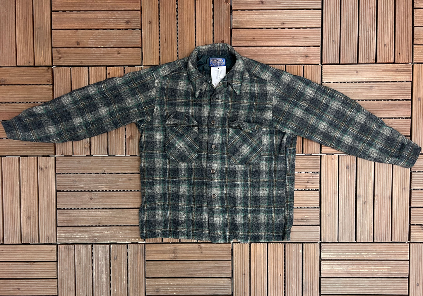 Pendleton Pure Virgin Wool Grey Flannel Shirt | Size X-Large | Vintage 1990s Grey Button Down | Made in USA |
