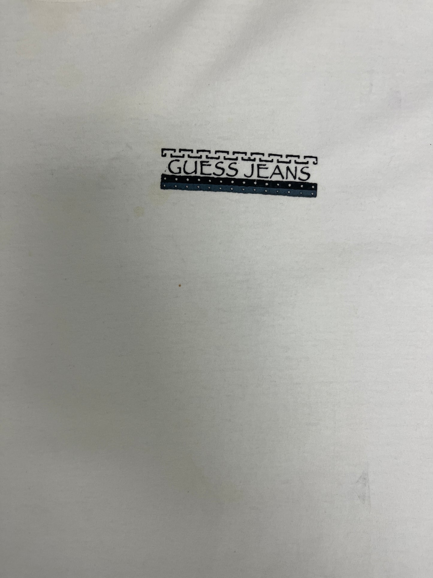 Guess Jeans Graphic Tee | Size XX-Large | Vintage 1990s Branded Made in USA White T-Shirt |