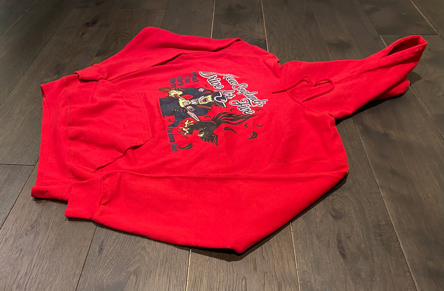New England Patriot's Drive For Five Hoodie | Size Medium | Vintage 2000s Super Bowl Red Hoodie Sweatshirt | Free Shipping to USA |