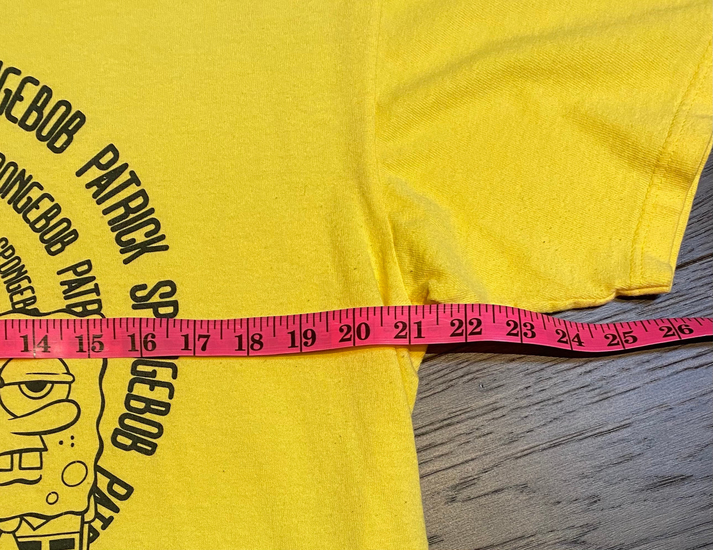 Spongebob Squarepants Big Front Print Graphic Tee | Size XL | Vintage 1990sCartoon Television Series Yellow T-Shirt | Free Shipping to USA|