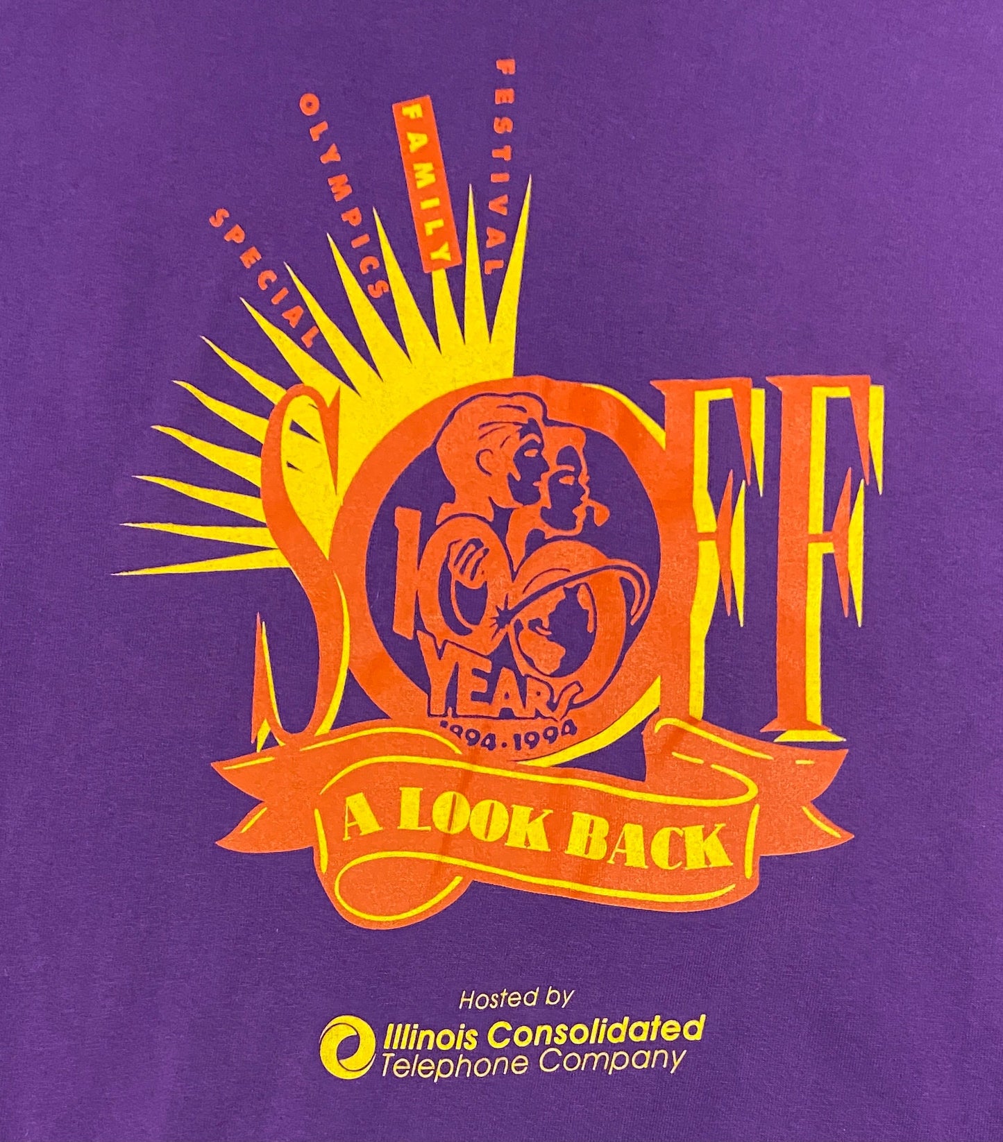 SOFF Special Olympics Family Festival Illinois Graphic Tee | Size XL | Vintage 1990s Single Stitch Purple T-Shirt |