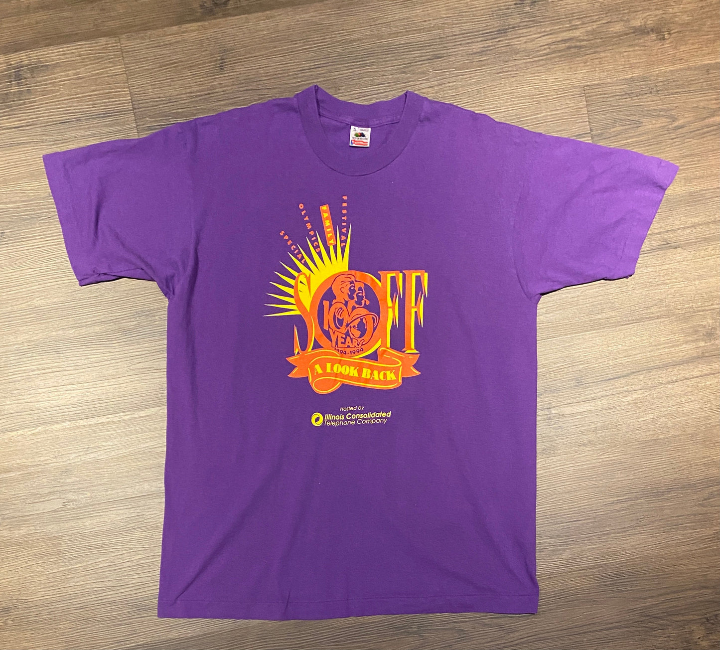 SOFF Special Olympics Family Festival Illinois Graphic Tee | Size XL | Vintage 1990s Single Stitch Purple T-Shirt |