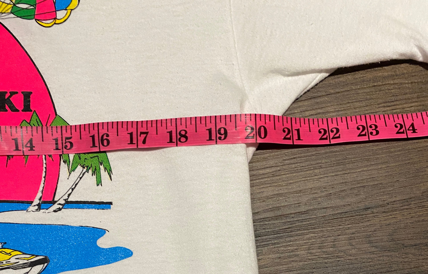 I Survived Parasailing And Jet Ski Graphic Tee | Size Large | Vintage 1990s White T-Shirt | Fort Myers Beach, FL | Free Shipping to USA |