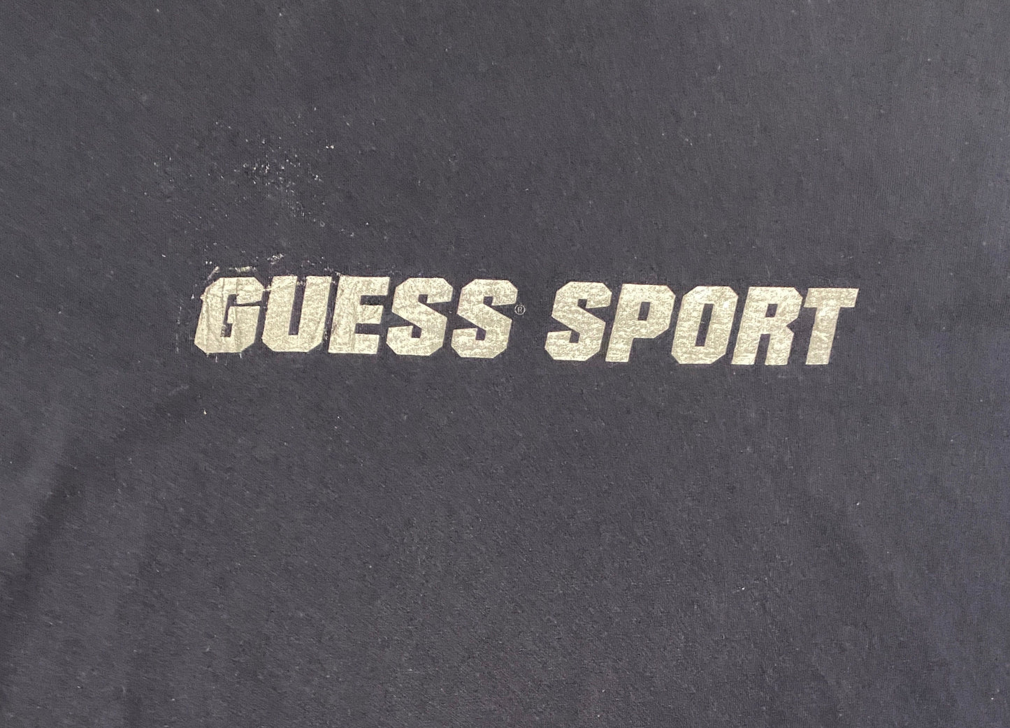 Guess Sport Spell Out Graphic Tee | Size Medium | Vintage 1990s Branded Grey & Black T-Shirt | Made in USA | Free Shipping to USA |