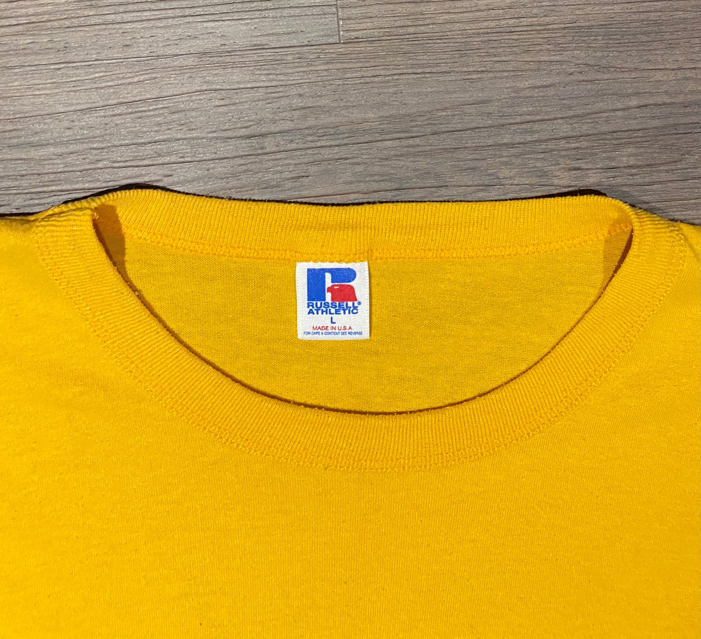 Lew Wallace Boosters Graphic Tee | Size Large | Vintage 1990s College University Band Yellow T-Shirt | Made in USA | Free Shipping to USA |